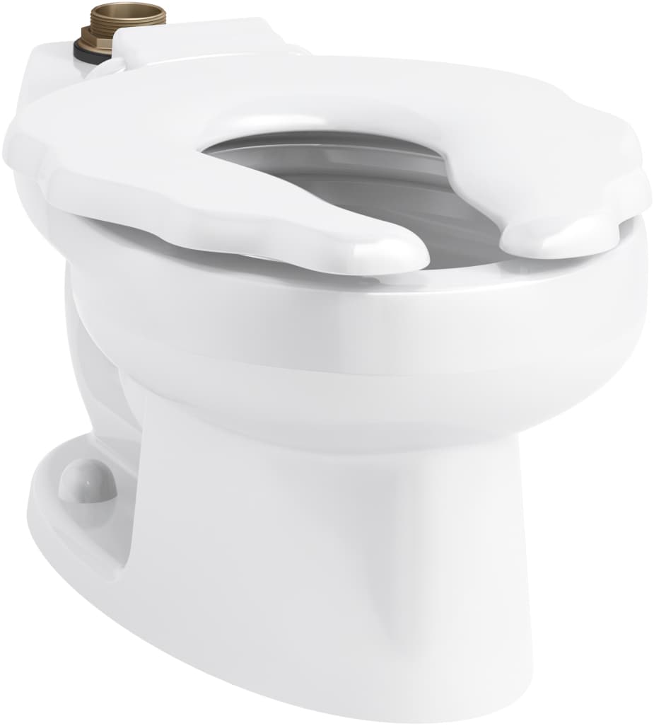 Taza de baño comercial estándar alargada en blanco de la marca KOHLER con altura estándar y desagüe de 10 pulgadas - K-96064-0