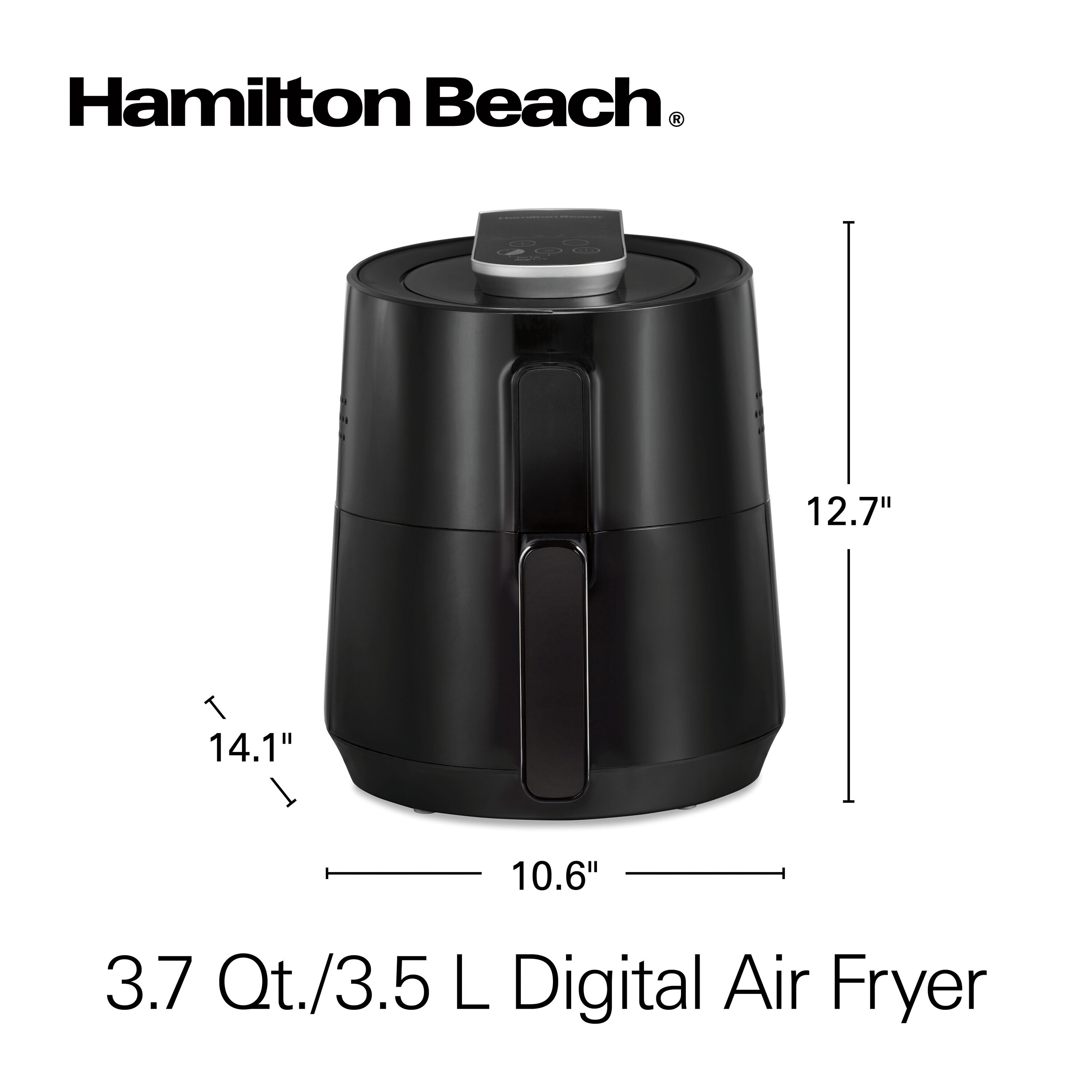 Freidora de Aire de Control Táctil Negro de 3.7 Cuartos de Hamilton Beach 35050