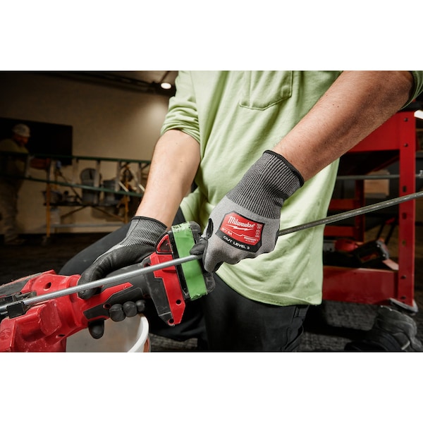 Guantes Milwaukee Tool con recubrimiento de poliuretano de alta destreza y nivel de corte 3 - XL, Nivel de corte A3, calibre 18, gris, XL (10) - 48-73-8733