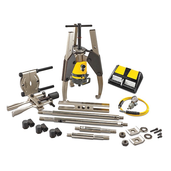 Enerpac LGHMS364A, 64 Ton, 3 Jaw, Hydraulic Lock-Grip Master Puller Set with Air Pump - LGHMS364A