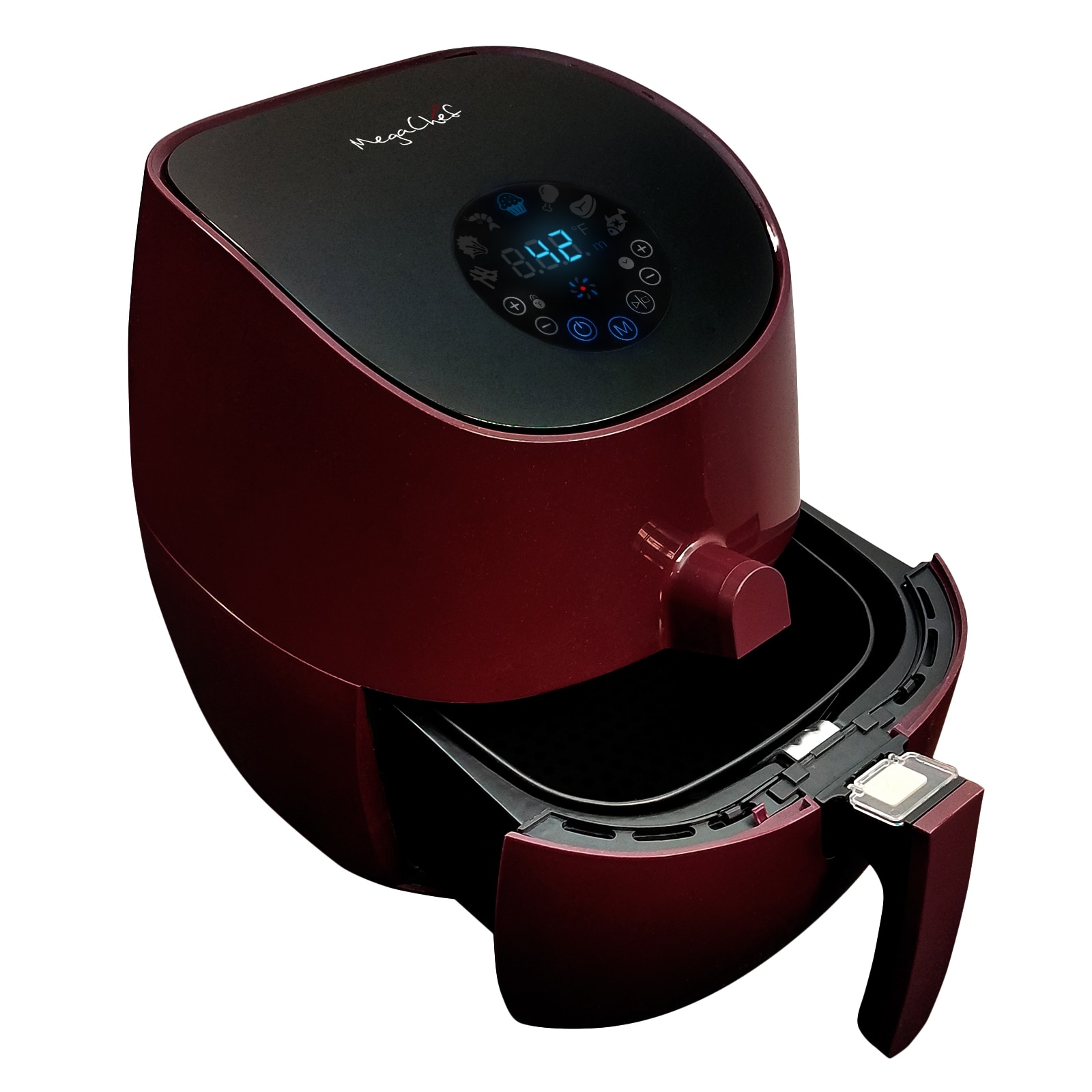 Freidora de aire digital roja de 3.5 cuartos MegaChef con 1 canasta