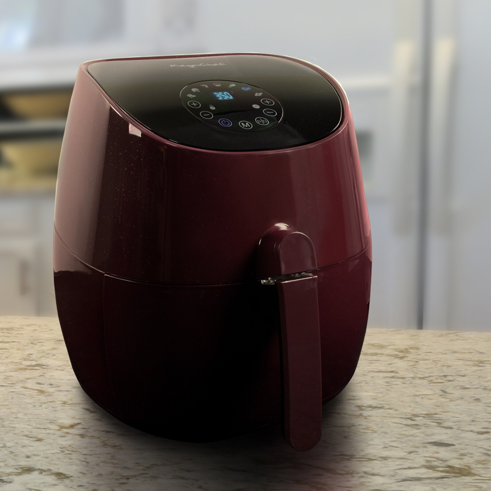 Freidora de aire digital roja de 3.5 cuartos MegaChef con 1 canasta