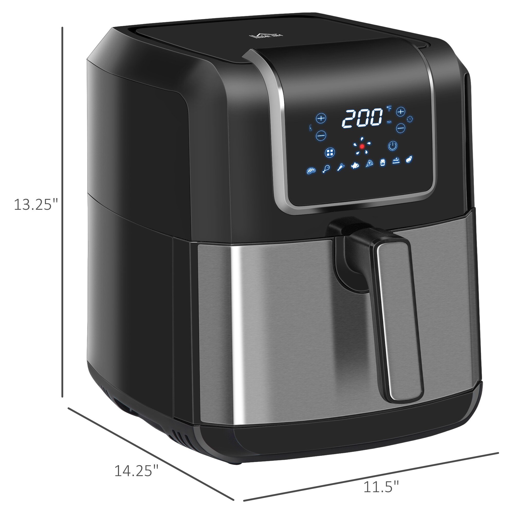 Freidora de Aire Digital Negra Maocao Hoom de 6.9 Cuartos BH-PZFVW