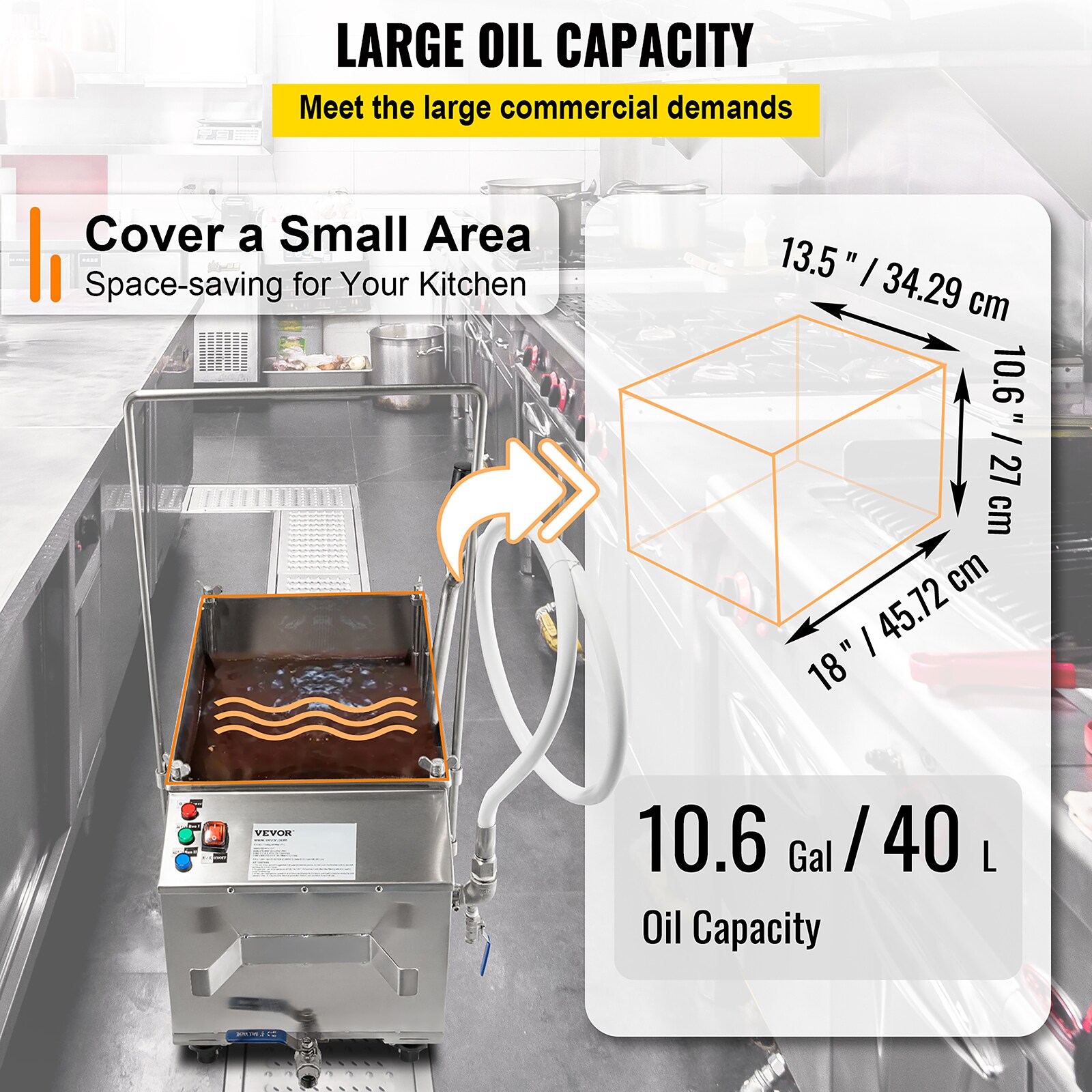 Filtro de aceite para freidora móvil de 40 litros con capacidad de 42 cuartos de freidoras doble zona antiadherente LF5-JYF1JZYGLQJG1V1