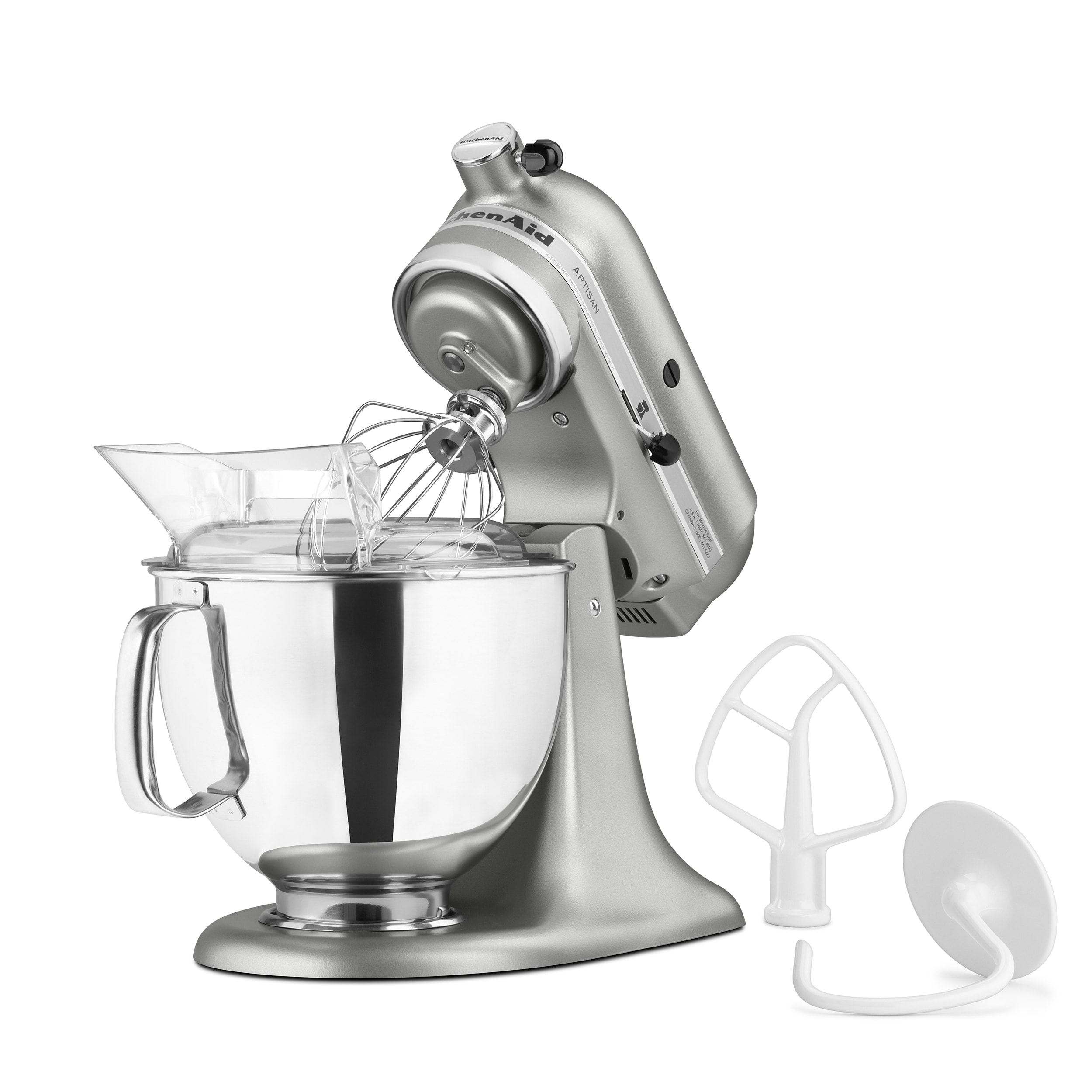 Batidora de Pedestal KitchenAid Artisan Plata Contorneada de 5 Cuartos con Cabezal Basculante KSM150PSCU