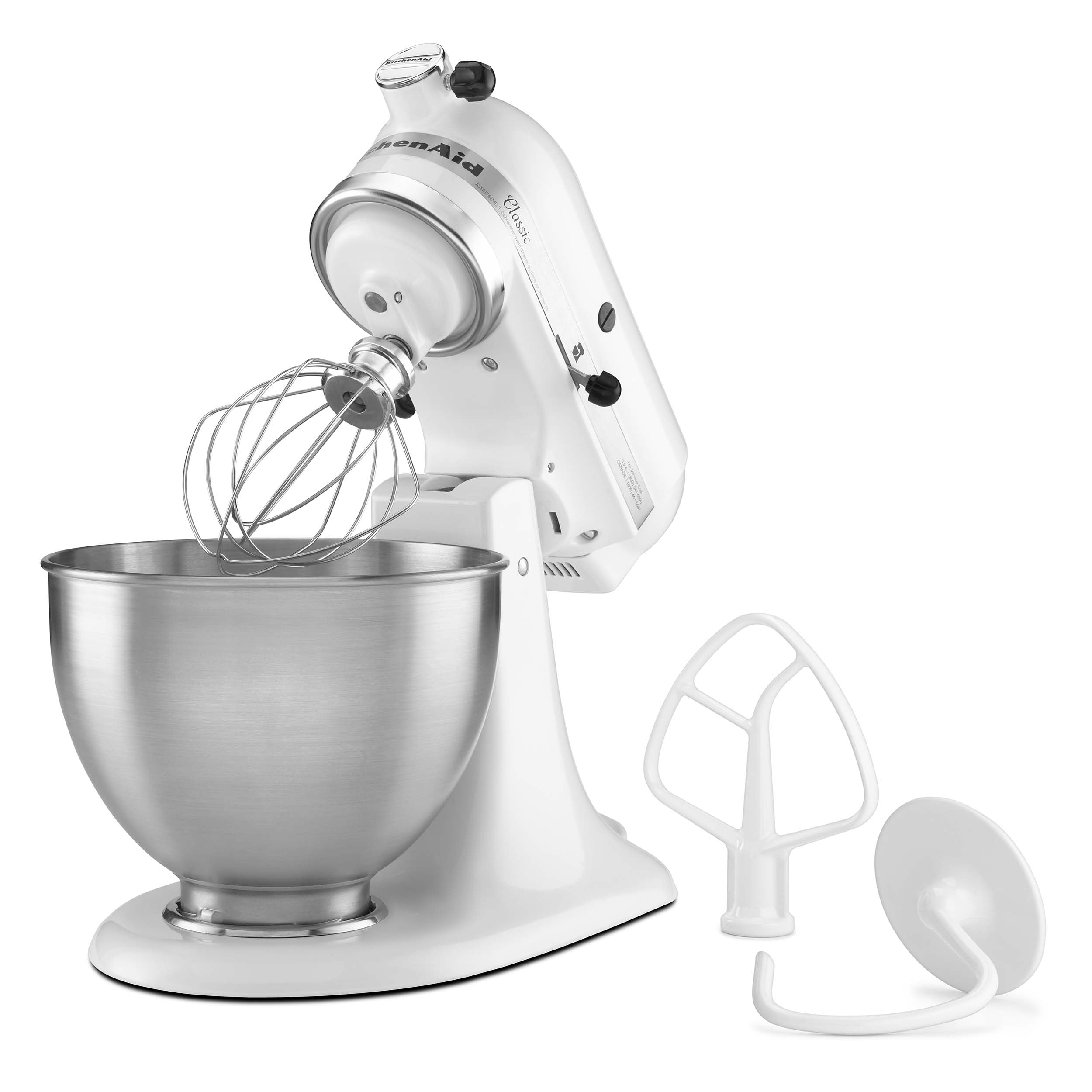 Batidora de pie inclinable KitchenAid Classic serie Blanca de 4.5 cuartos K45SSWH