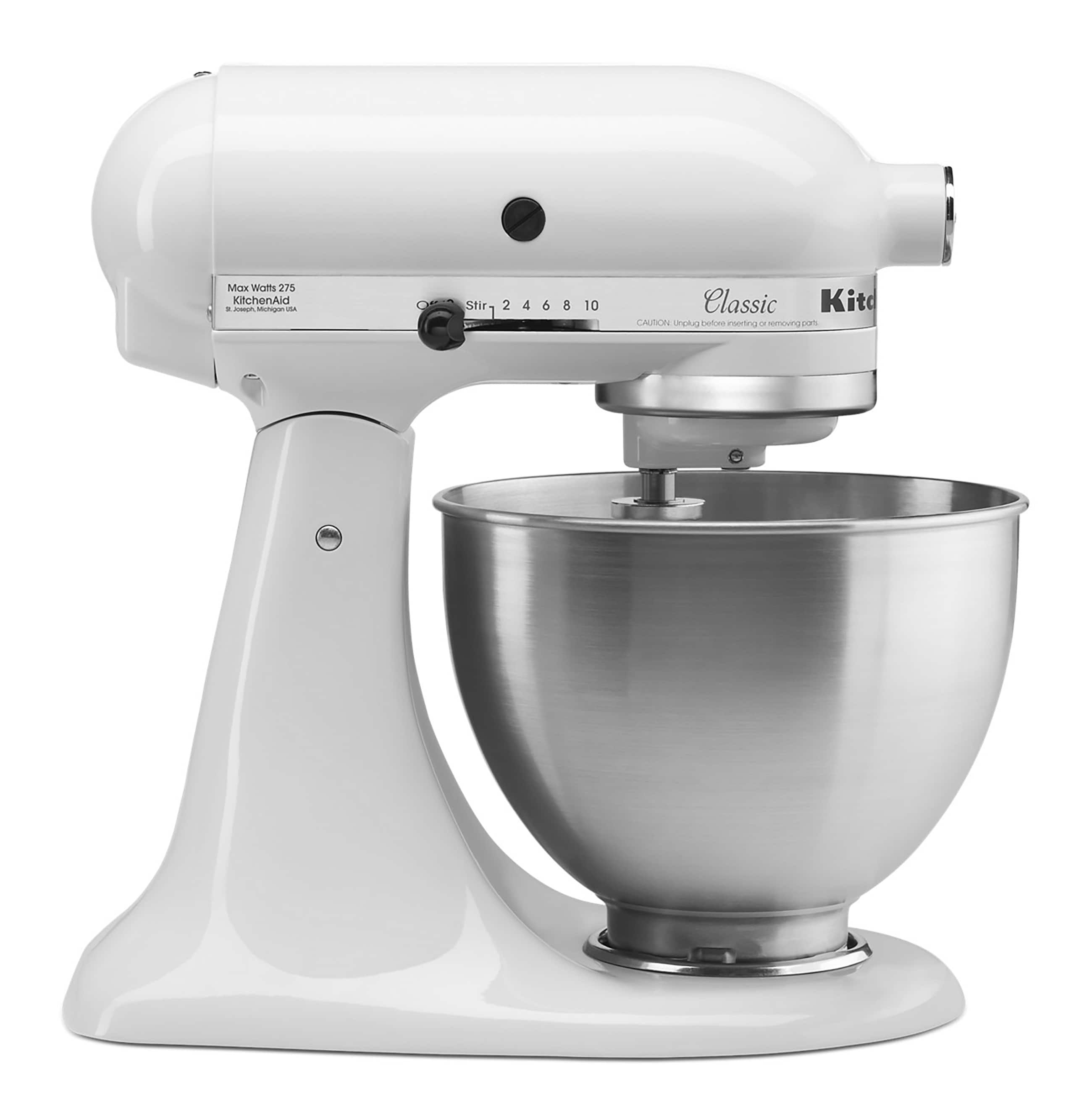 Batidora de pie inclinable KitchenAid Classic serie Blanca de 4.5 cuartos K45SSWH