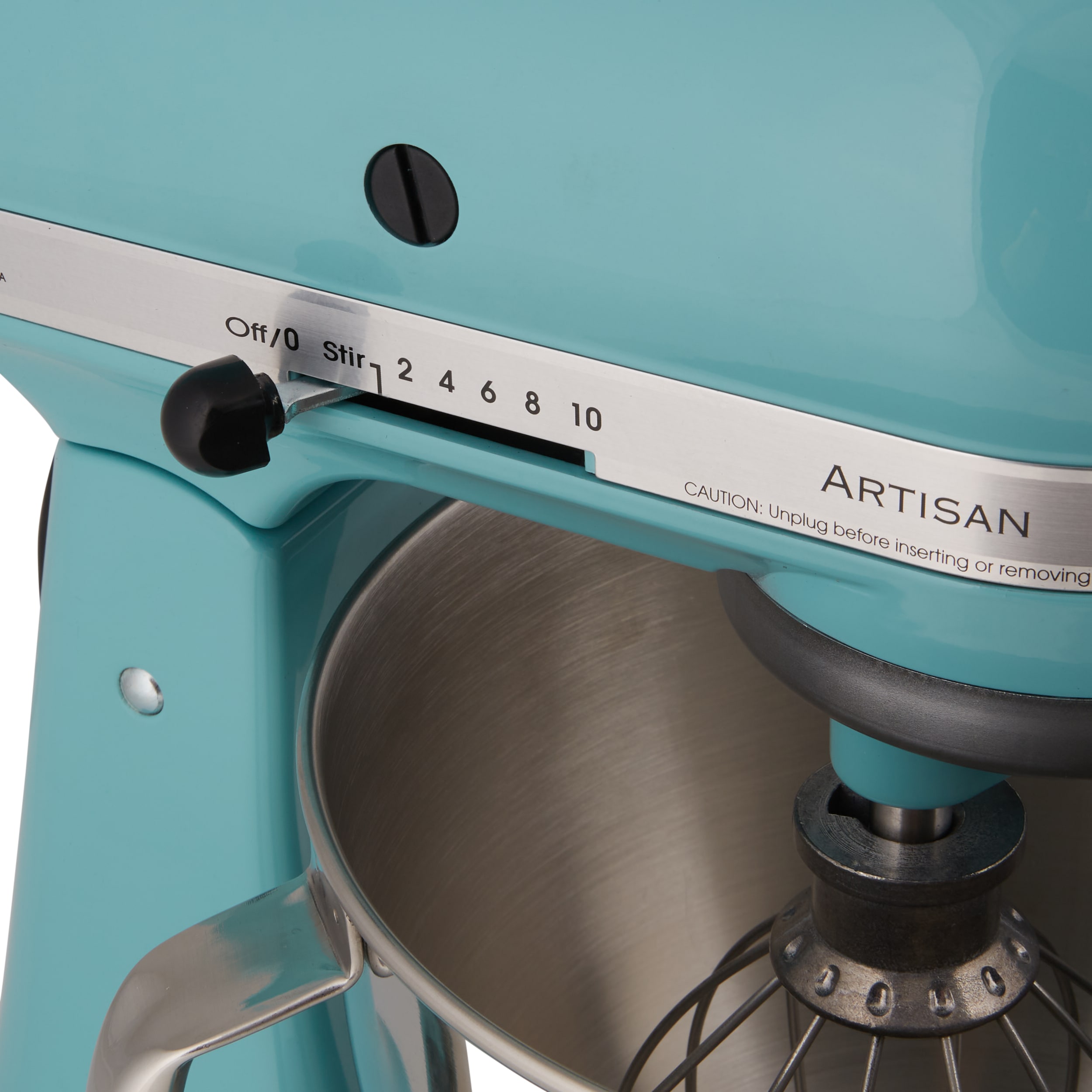 Batidora de pedestal inclinable KitchenAid Artisan Aqua Sky de 5 cuartos KSM150PSAQ