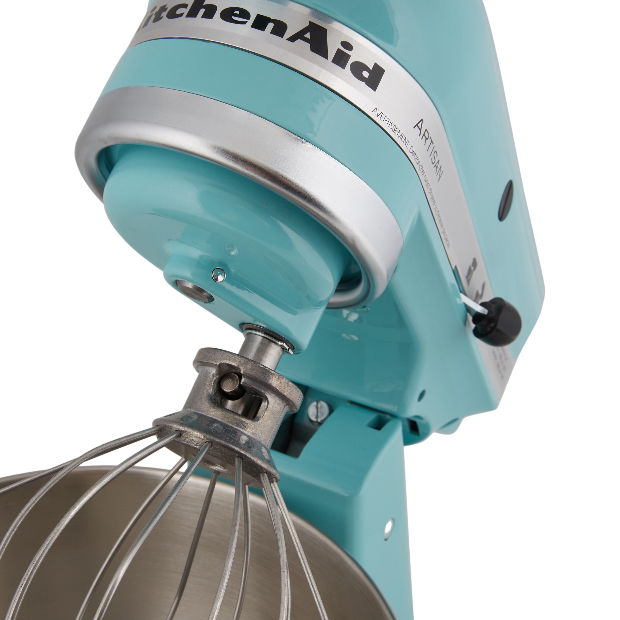 Batidora de pedestal inclinable KitchenAid Artisan Aqua Sky de 5 cuartos KSM150PSAQ