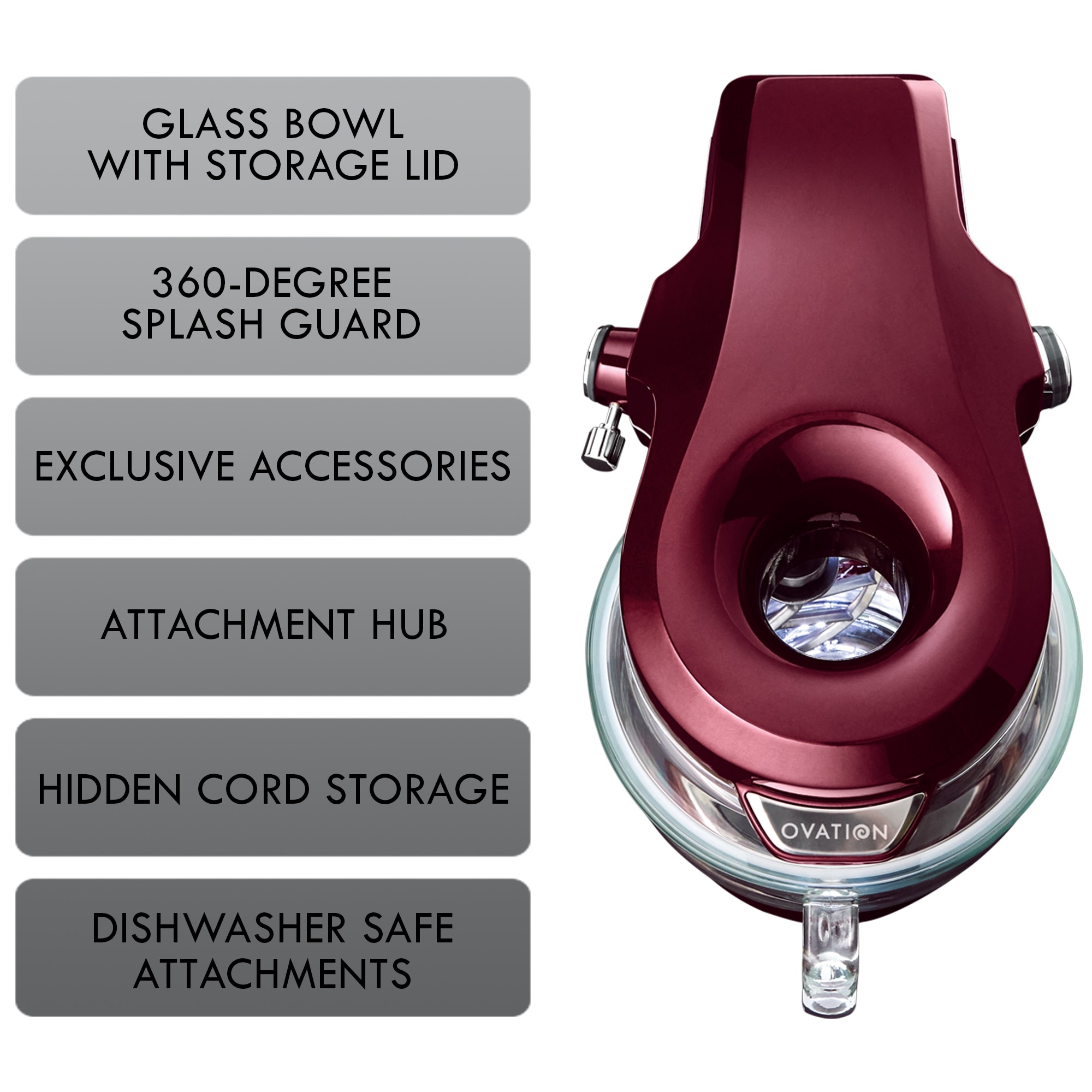 Batidora de pie inclinable Kenmore Elite Heavy-Duty de 500 vatios en rojo ovación de 5 cuartos para uso comercial o residencial.