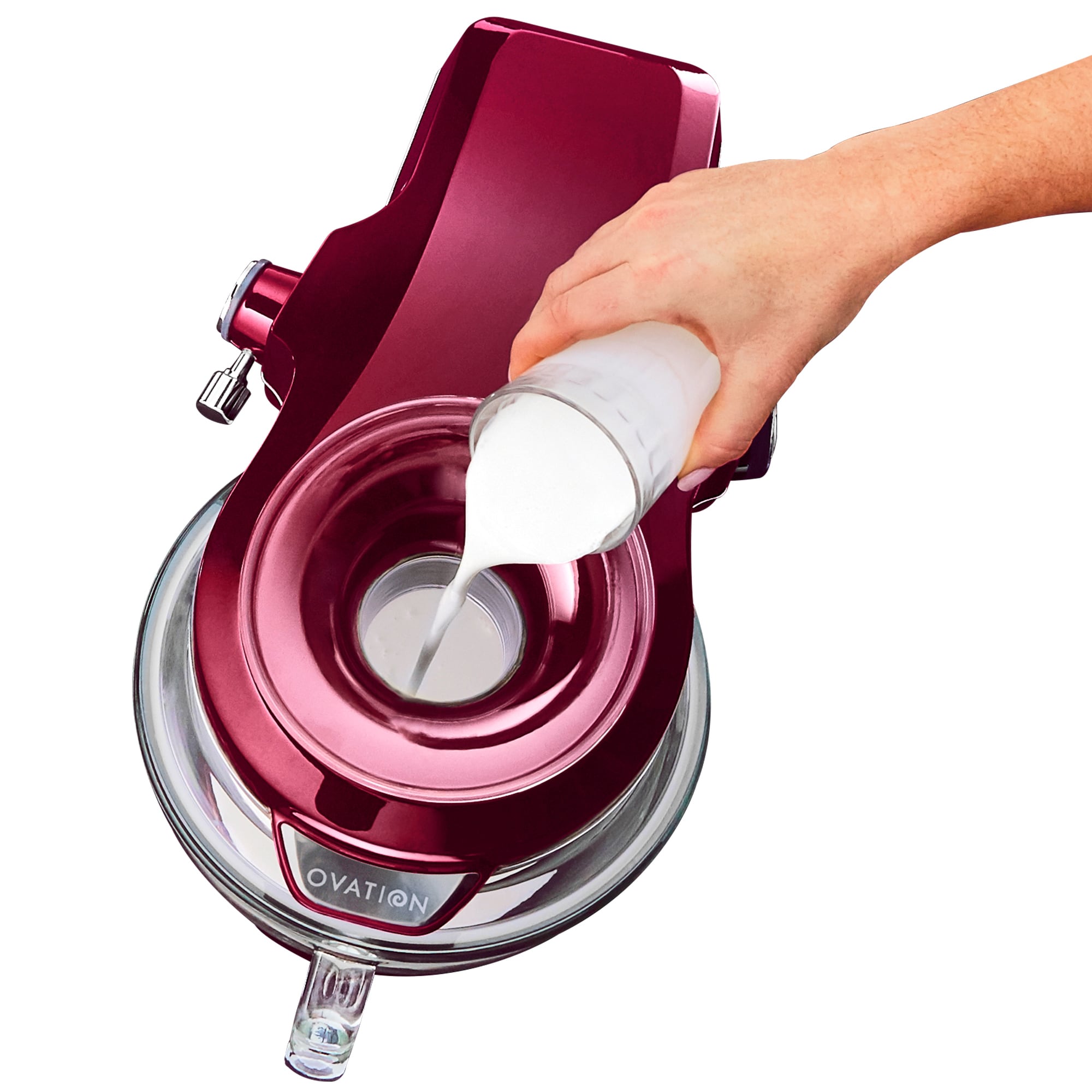 Batidora de pie inclinable Kenmore Elite Heavy-Duty de 500 vatios en rojo ovación de 5 cuartos para uso comercial o residencial.