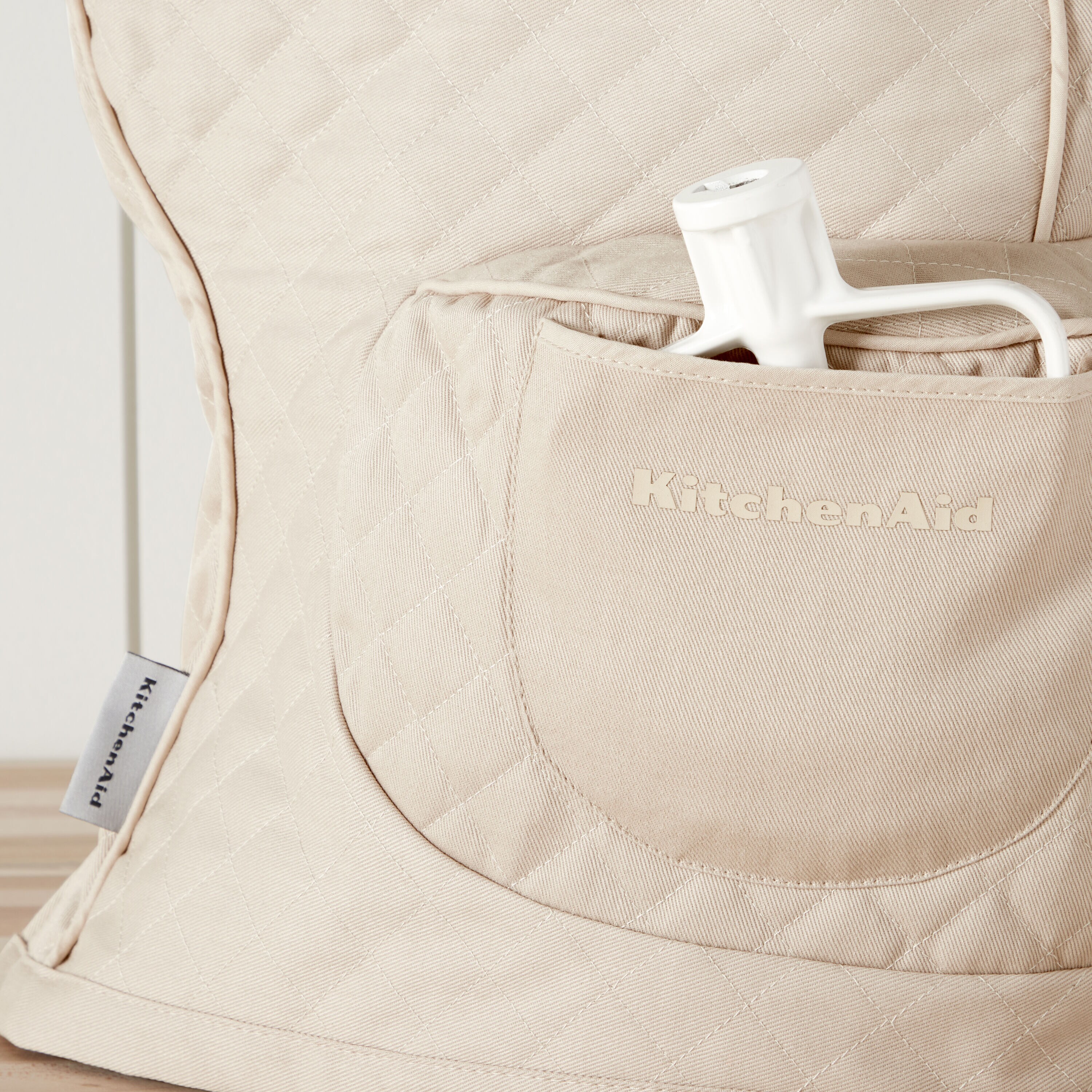 Cubierta para batidora de pie en algodón blanco hueso KitchenAid MC013055TDKA 211