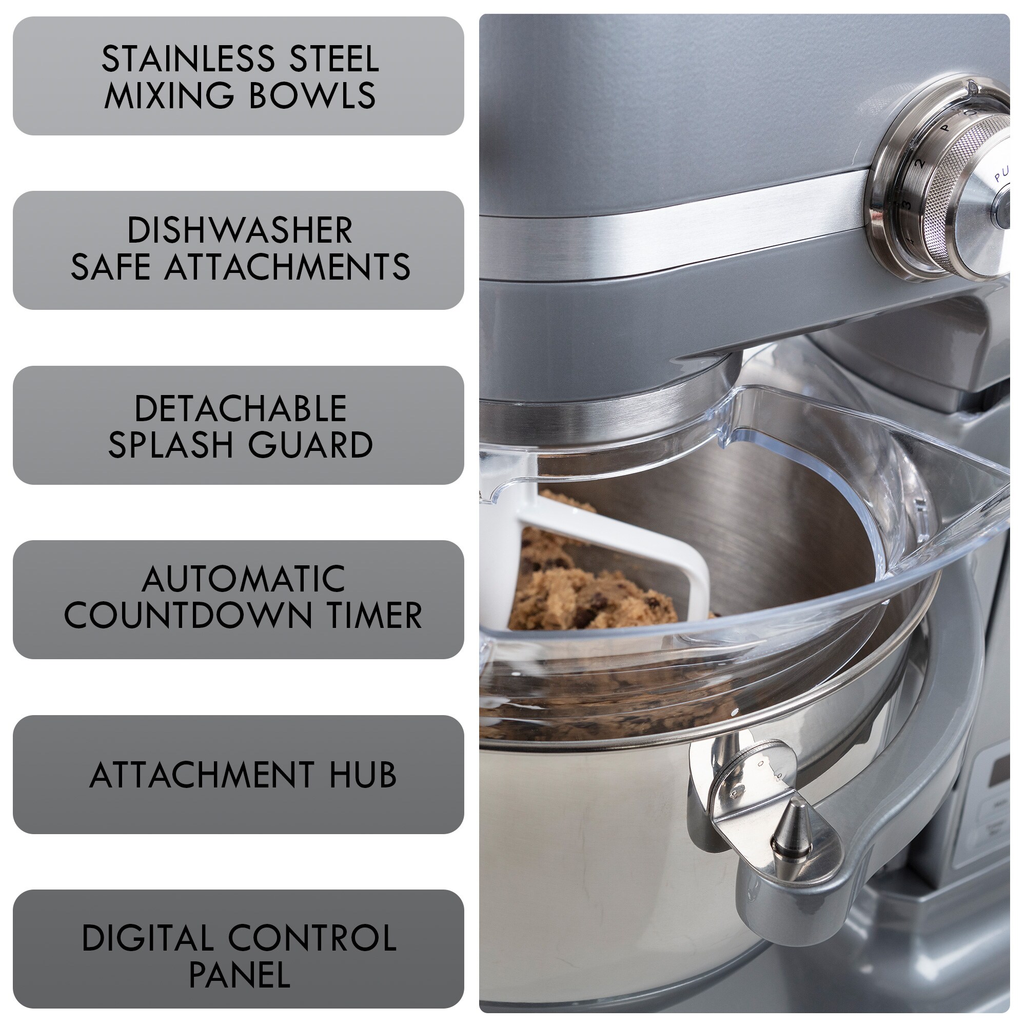 Batidora de pedestal Kenmore Elite resistente con elevación de tazón de 600 vatios y 2 tazones de mezcla de acero inoxidable de 6 cuartos - Ideal para uso comercial o residencial KKESM600M