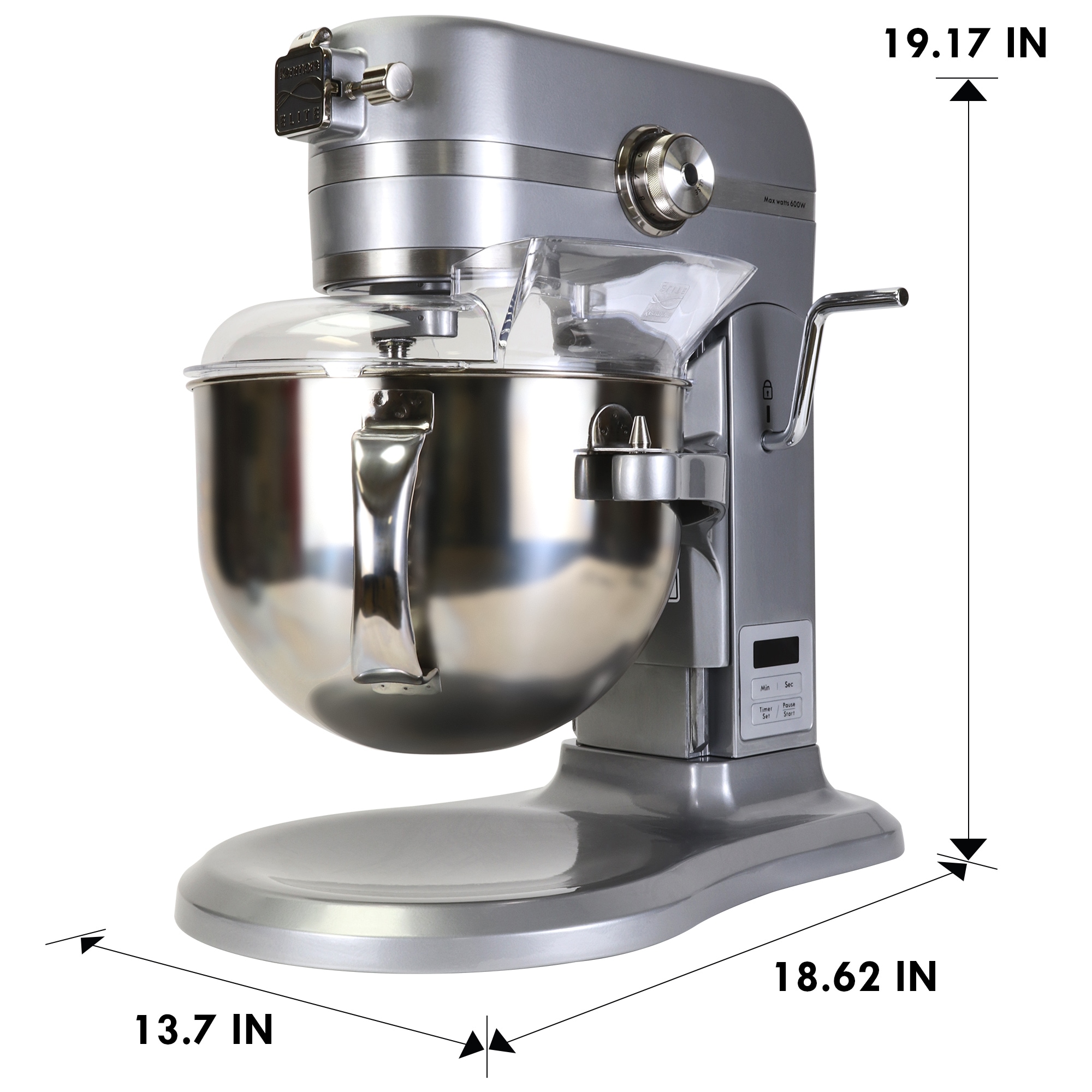 Batidora de pedestal Kenmore Elite resistente con elevación de tazón de 600 vatios y 2 tazones de mezcla de acero inoxidable de 6 cuartos - Ideal para uso comercial o residencial KKESM600M