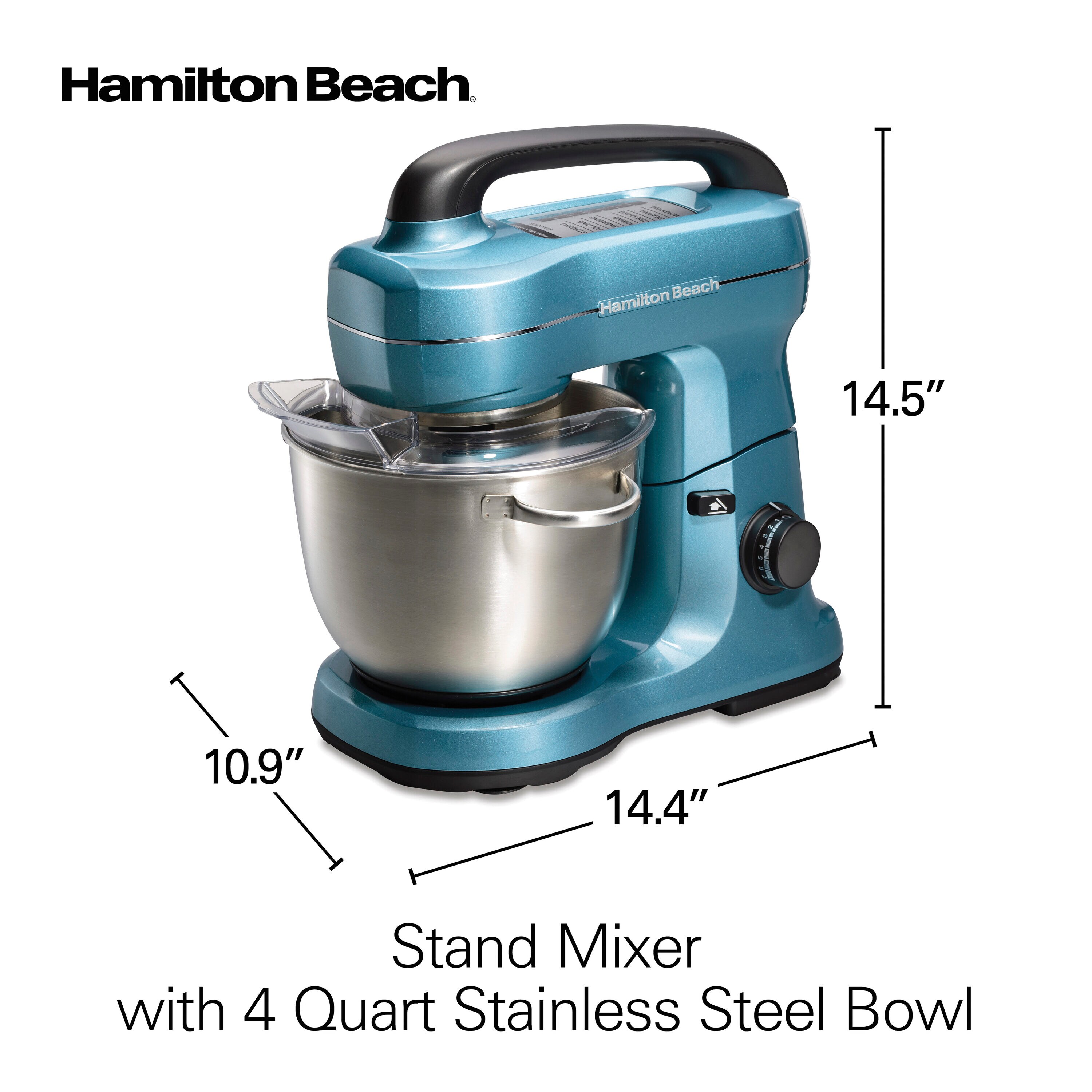 Batidora de pedestal inclinable azul de 4 cuartos de Hamilton Beach 63393G