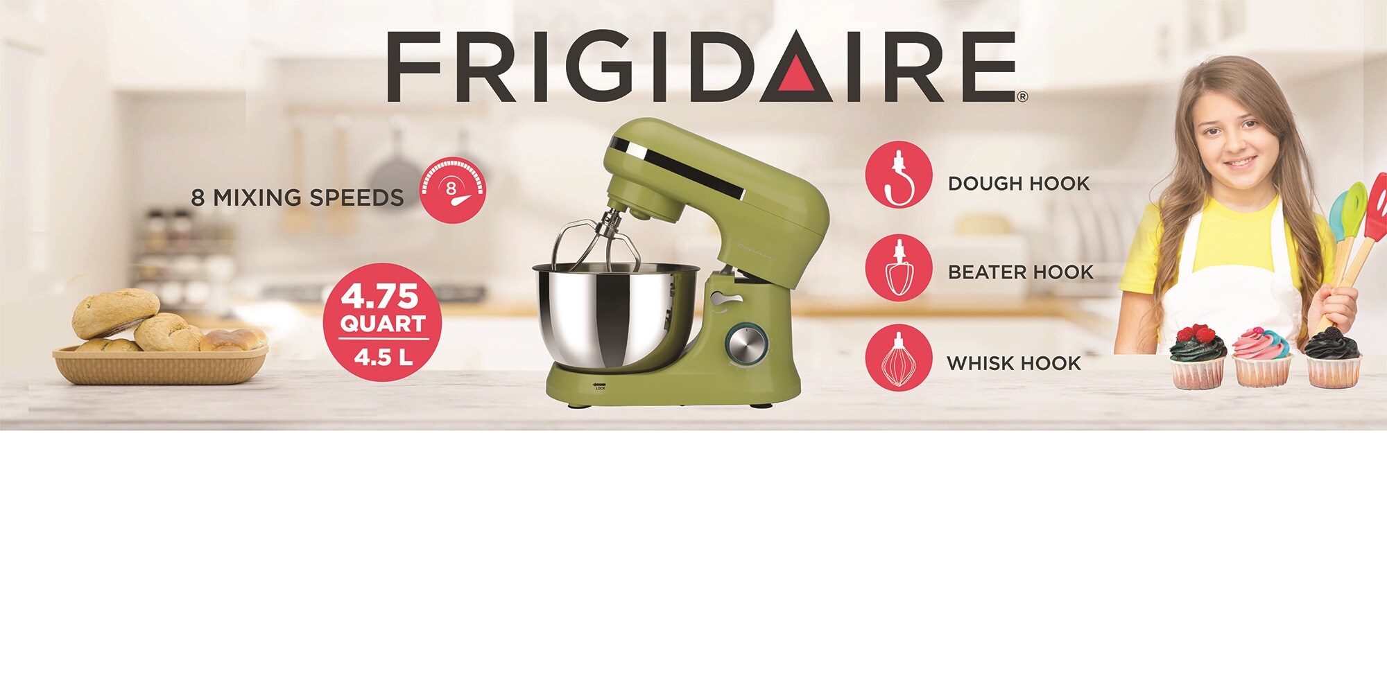 Batidora de Pedestal Frigidaire ESTM020 Azul de 4.75 cuartos con inclinación CCSTM020-BLUE