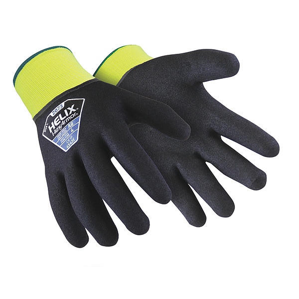 Guantes recubiertos resistentes a cortes Hexarmor, Nivel A6 de corte, calibre 13, negro/amarillo, XL - 2073-XL (10)