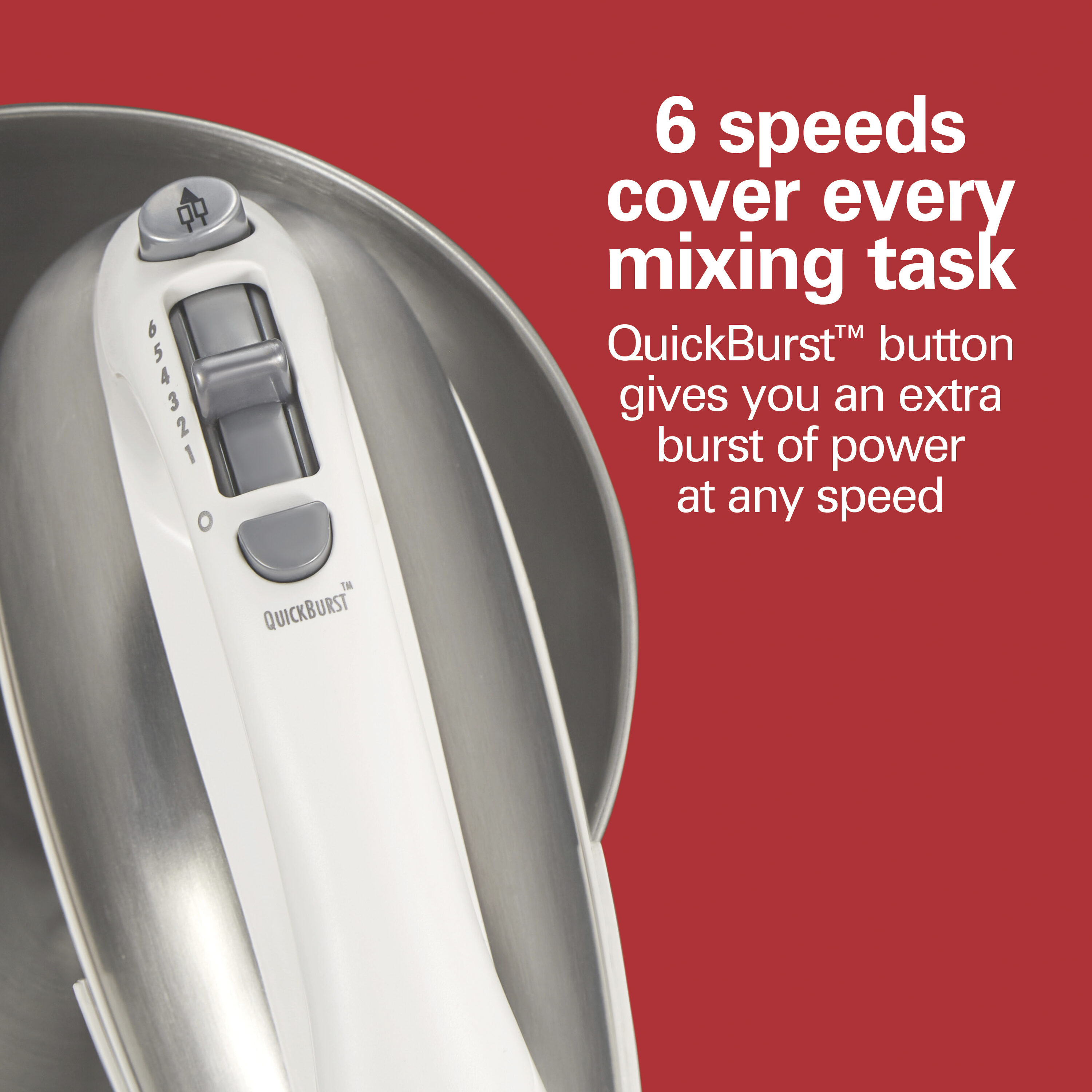 Batidora de pie Hamilton Beach Blanca con capacidad de 4 cuartos de galón