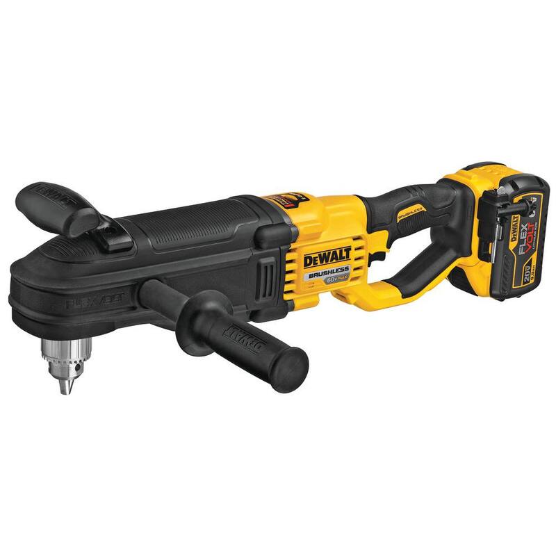 DEWALT FLEXVOLT 60V MAX Taladro inalámbrico en línea de 1/2 pulgadas para montantes y vigas con E-Clutch y (2) Baterías FLEXVOLT 9.0Ah - DCD470X1W609