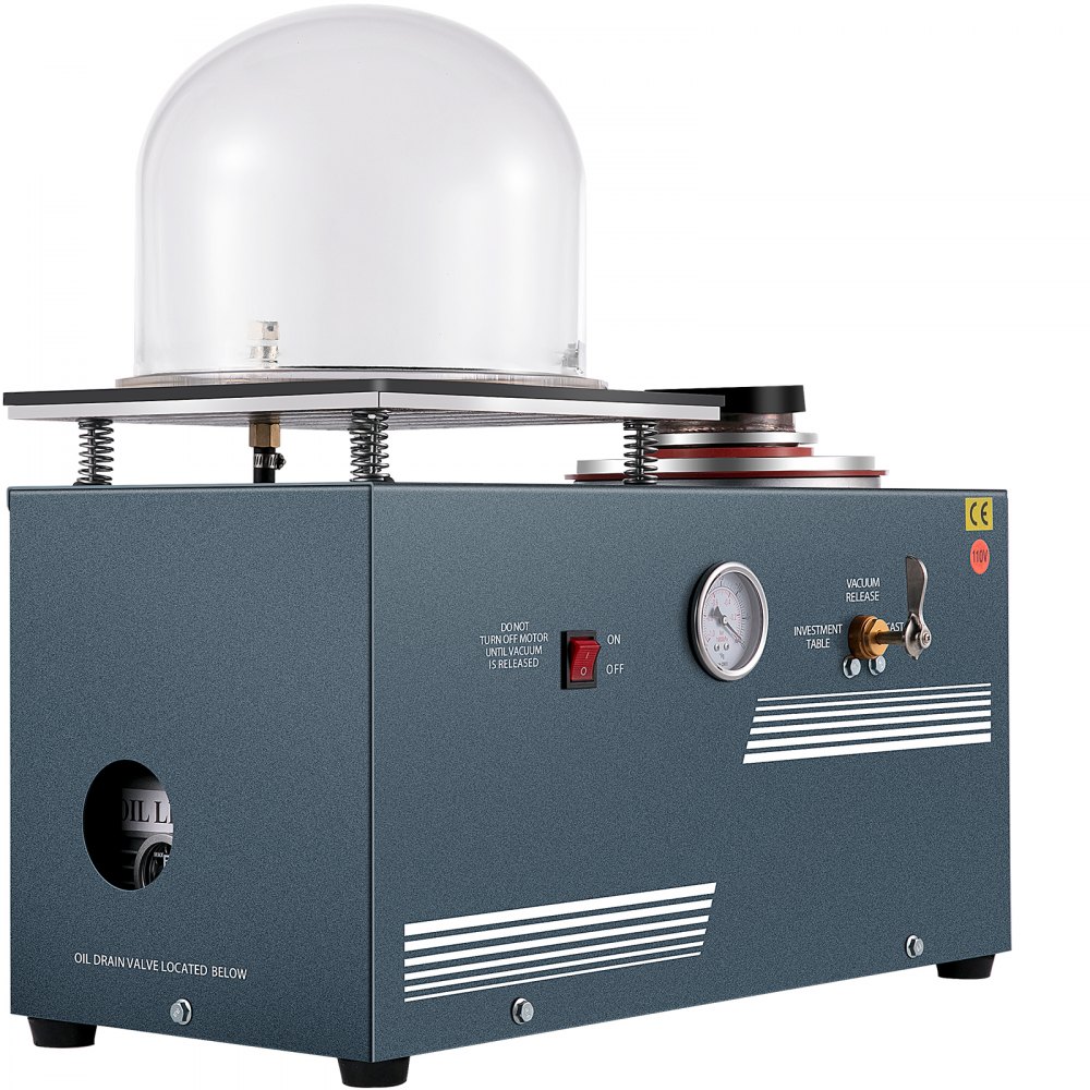 VEVOR Vacuum Investing Casting 2L Vacuum Casting Machine with 3 CFM Pump Casting and Investing Machine for Invested Flasks and RTV Molds - 2SZBDMJ0000000001V1
