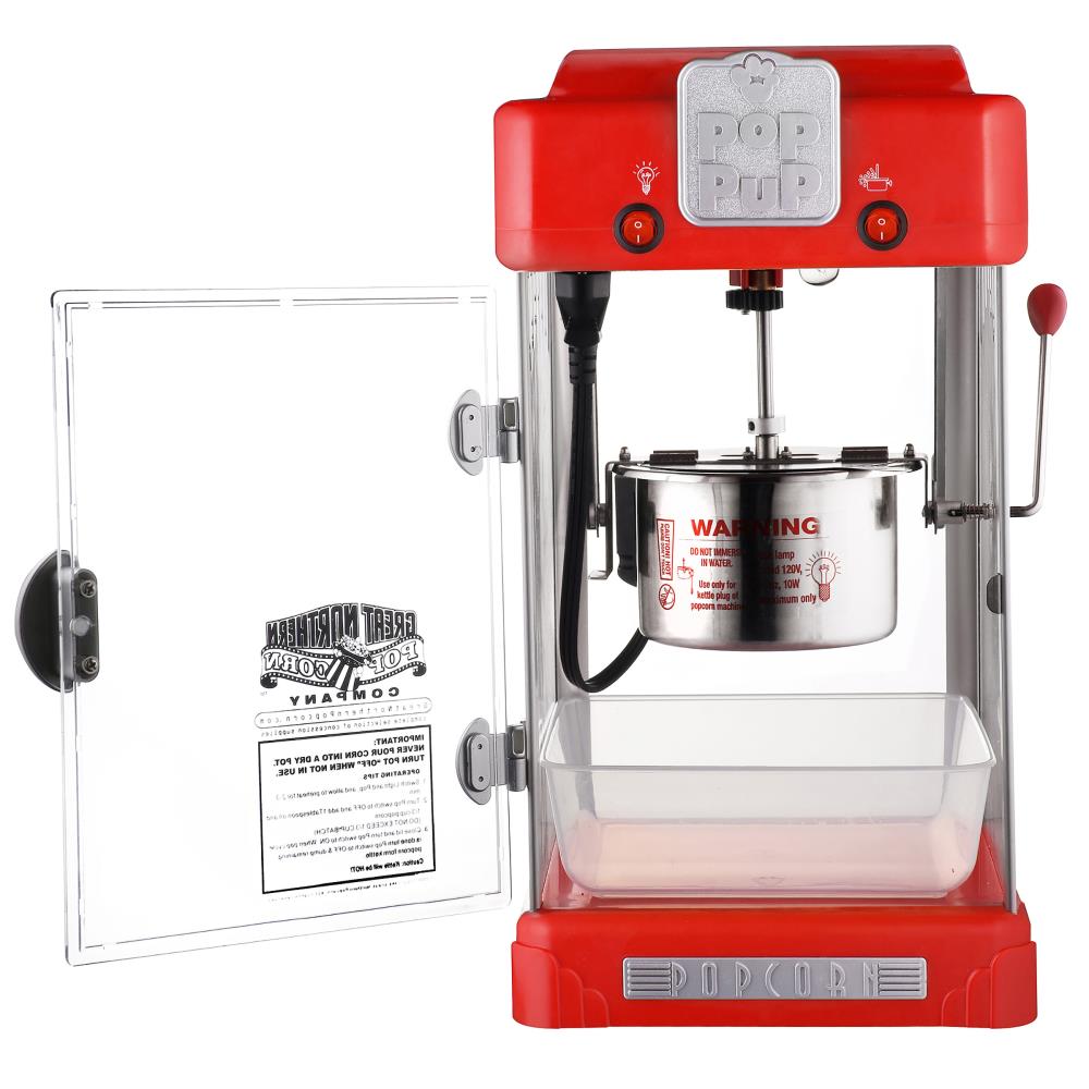 Máquina de palomitas de maíz para la encimera con aceite rojo de 0.5 tazas de Great Northern Popcorn 253146VWR.