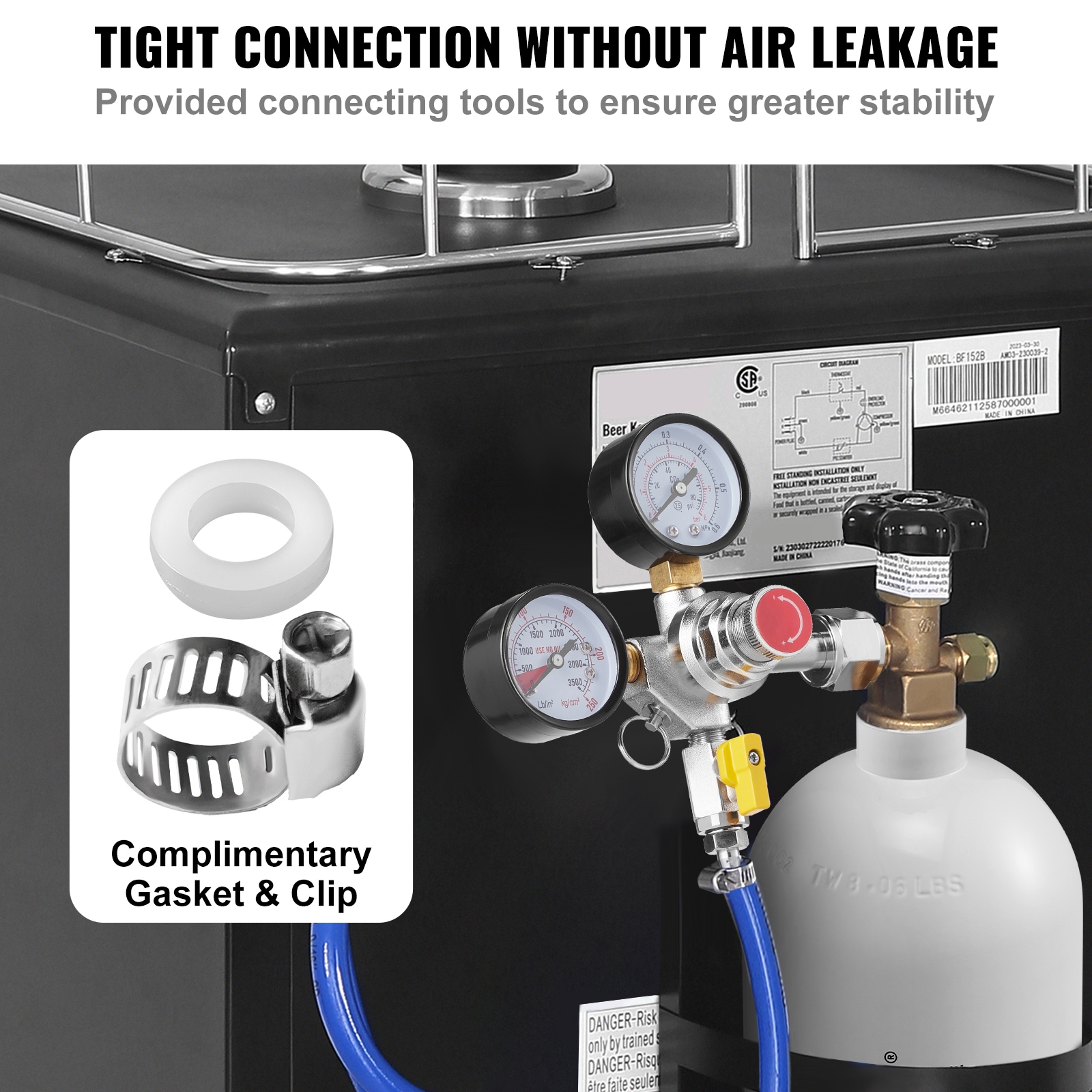 Válvula de control de doble medición de gases con regulador de dióxido de carbono SVOPESYJDJQ2101275V0
