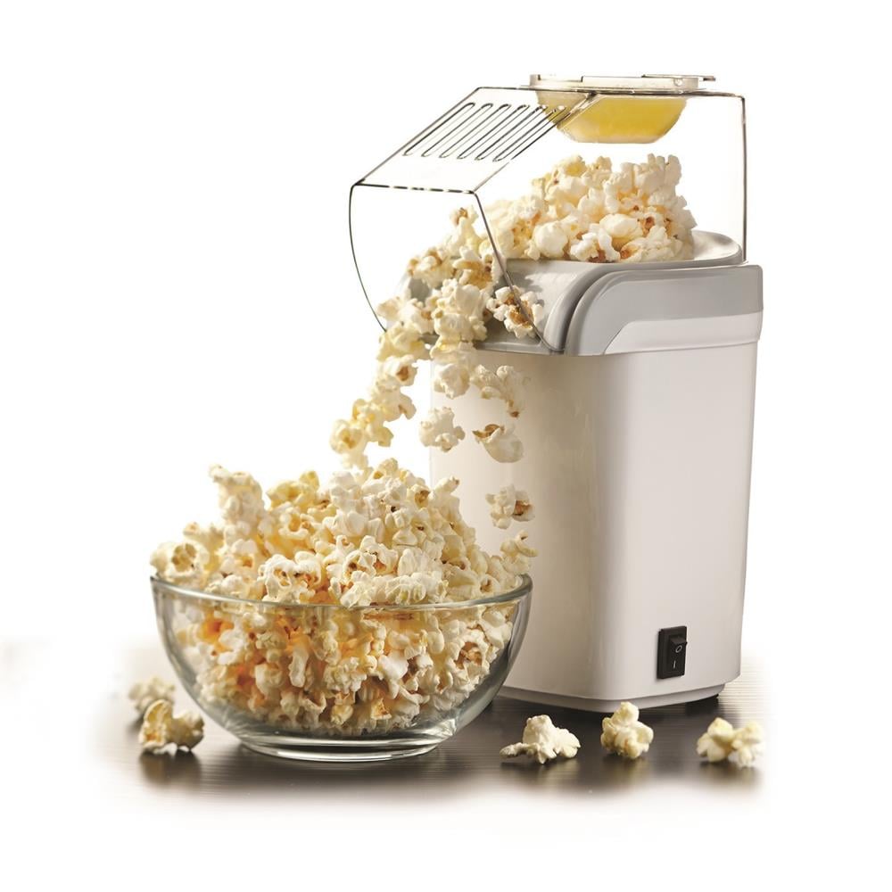 Máquina de Palomitas de Maíz de Aire Caliente en Mostrador con Dispensador de Mantequilla - Blanco