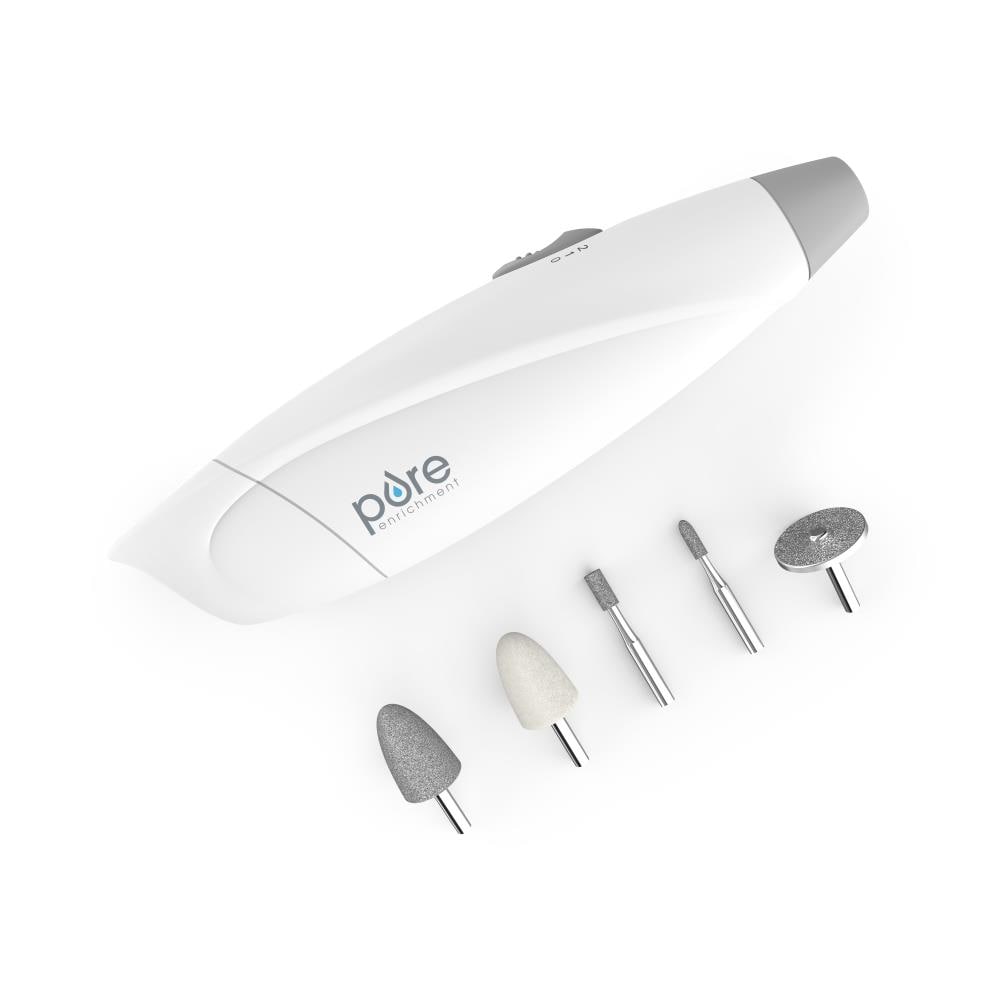 Pulidor de uñas inalámbrico y de batería de dos velocidades (blanco) de Pure Enrichment