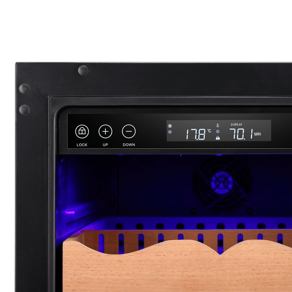 Gabinete Humidor Negro Independiente COWSAR de 34.25 pulgadas x 14.96 pulgadas x 22.76 pulgadas con Higrómetro Digital (Capacidad para 400 cigarros) LSX5196H-NEGRO