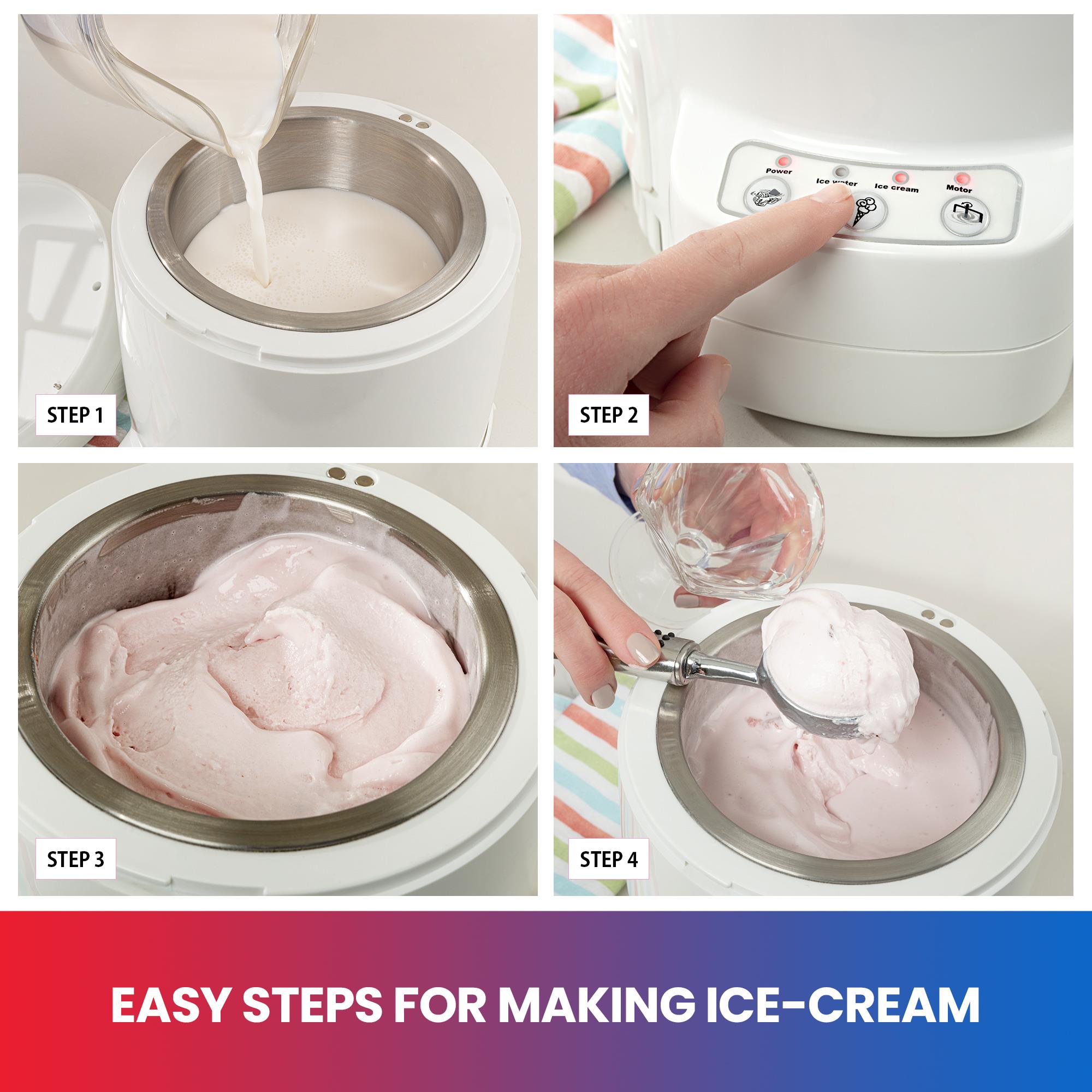 Máquina para hacer helados eléctrica Koolatron de 1.25 cuartos (Prepara: Gelato, Sorbete, Helado de Yogur Congelado, Helado de Servir Suave) TCIF06G