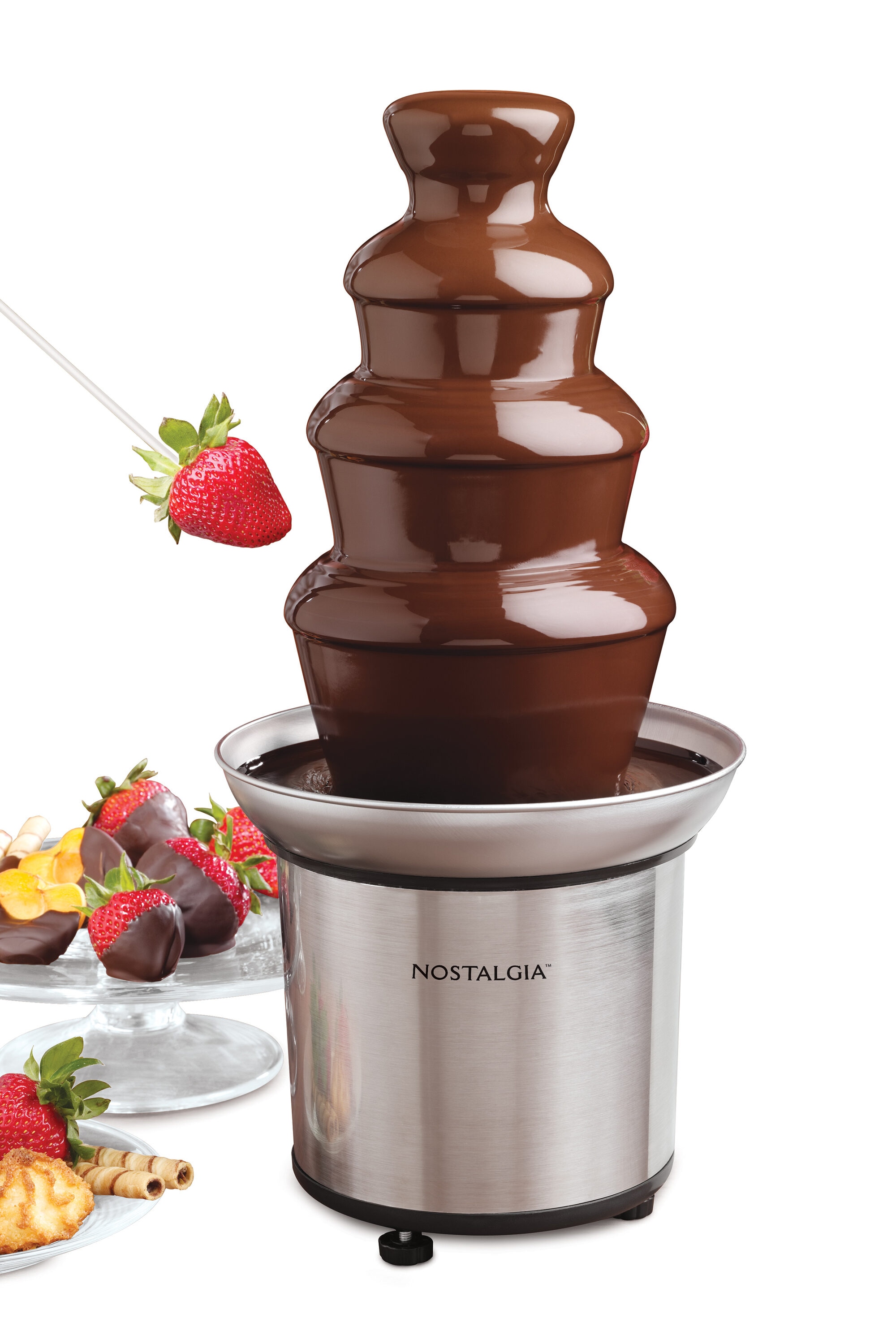 Fuente de chocolate de acero inoxidable de 2 libras para fondue Nostalgia NCFF986SS