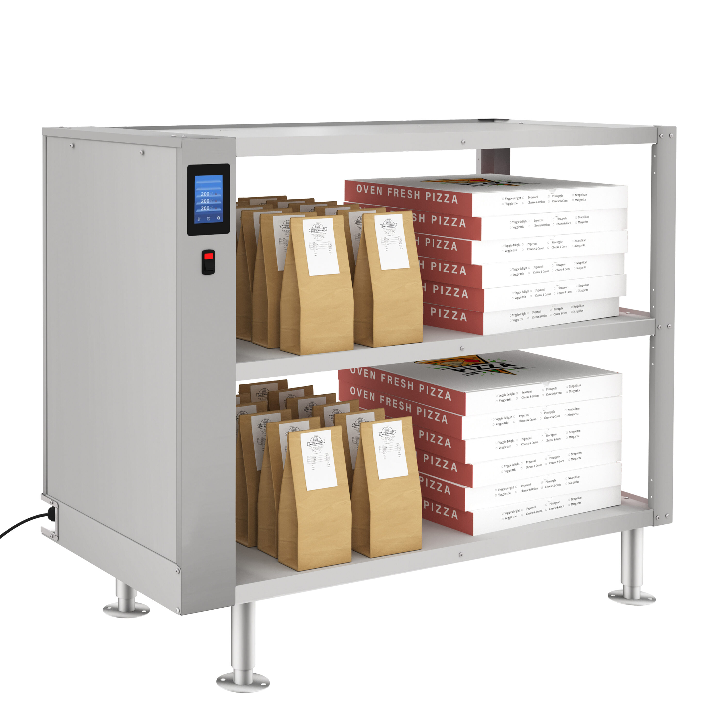Calentador de alimentos eléctrico comercial/residencial de 26 cuartos KoolMore 3 estaciones - Bajo consumo - LOW-KM-WSC-T3
