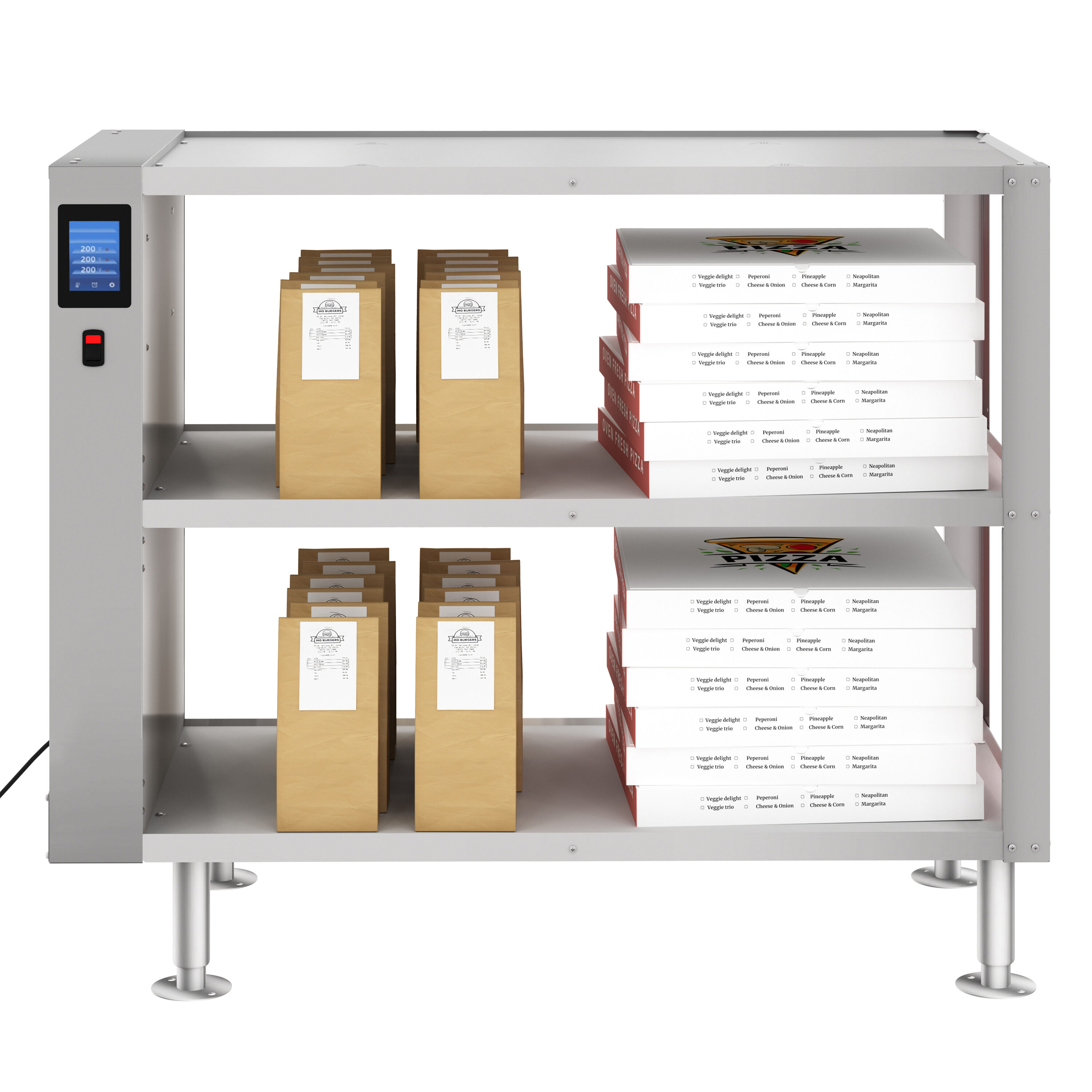 Calentador de alimentos eléctrico comercial/residencial de 26 cuartos KoolMore 3 estaciones - Bajo consumo - LOW-KM-WSC-T3