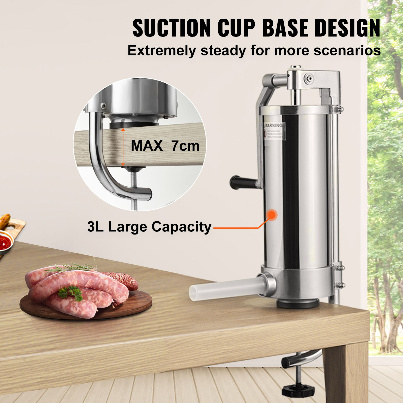 Hacedor de salchichas vertical de 3 L de grado alimenticio de acero inoxidable SUS 304