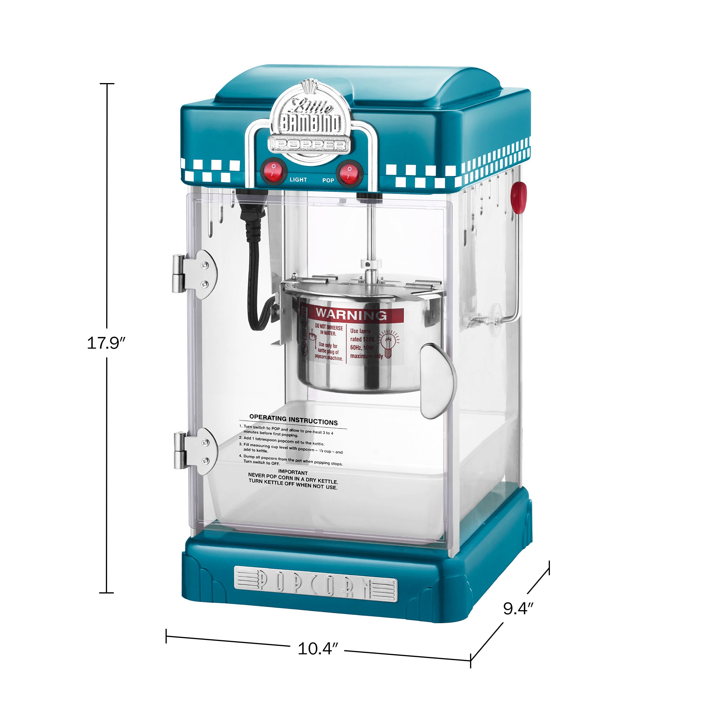 Máquina para hacer palomitas de maíz en la encimera con aceite azul de 16 tazas de Great Northern Popcorn