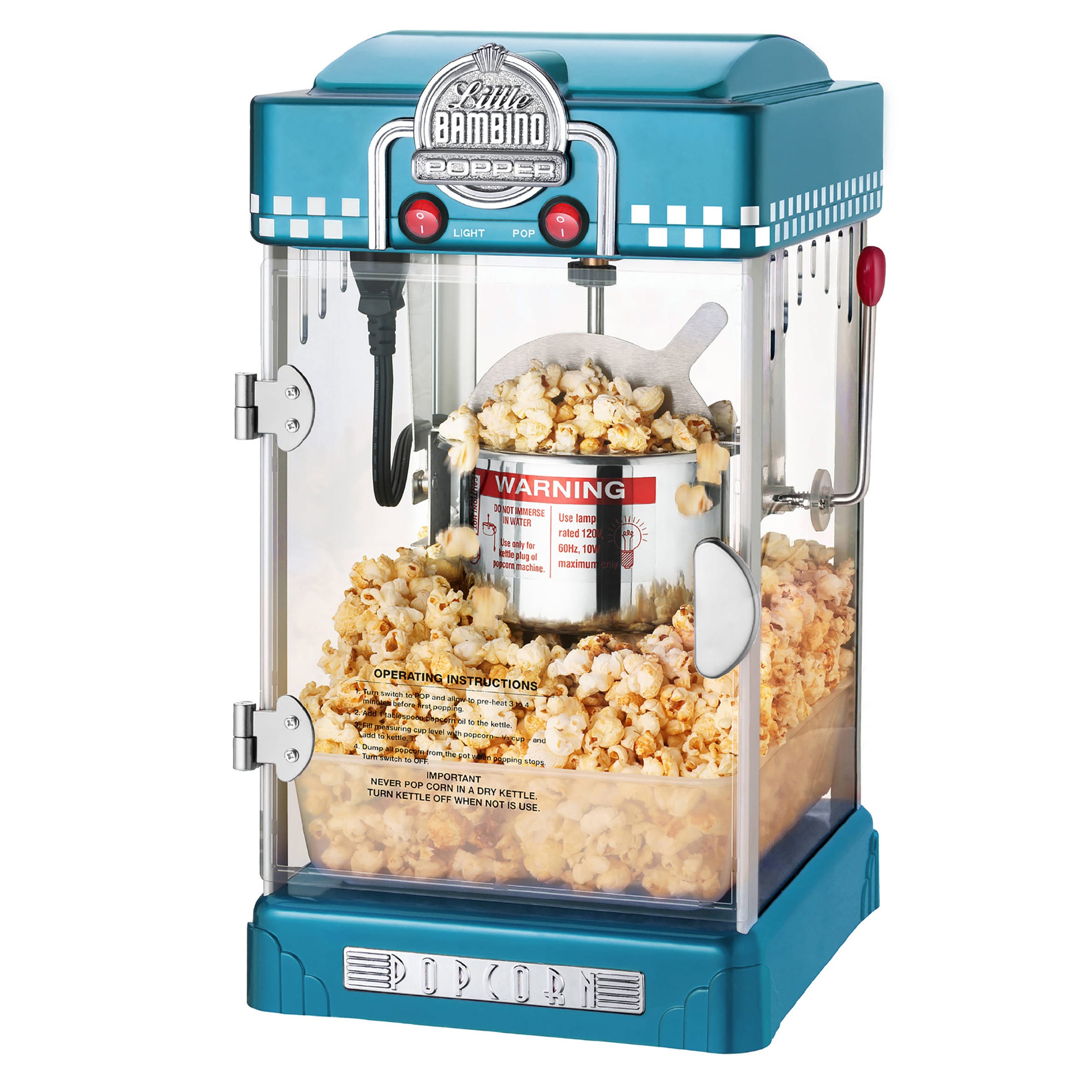 Máquina para hacer palomitas de maíz en la encimera con aceite azul de 16 tazas de Great Northern Popcorn