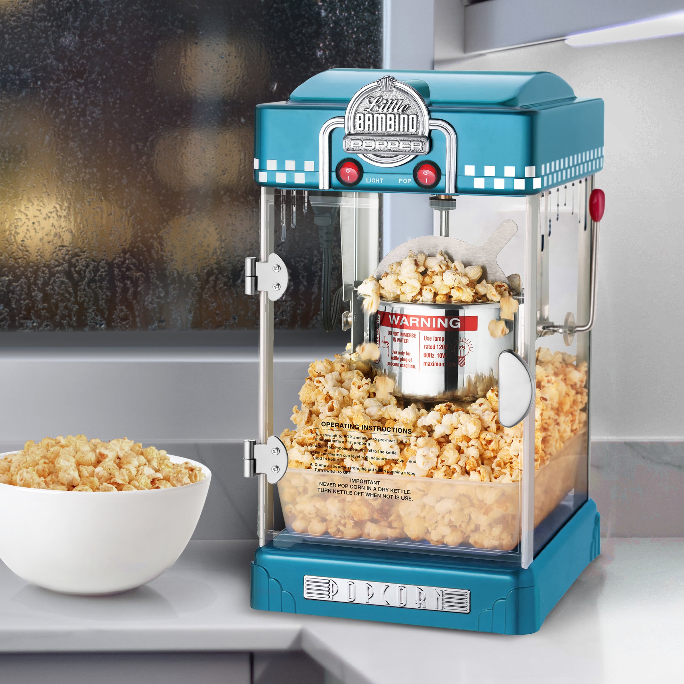 Máquina para hacer palomitas de maíz en la encimera con aceite azul de 16 tazas de Great Northern Popcorn