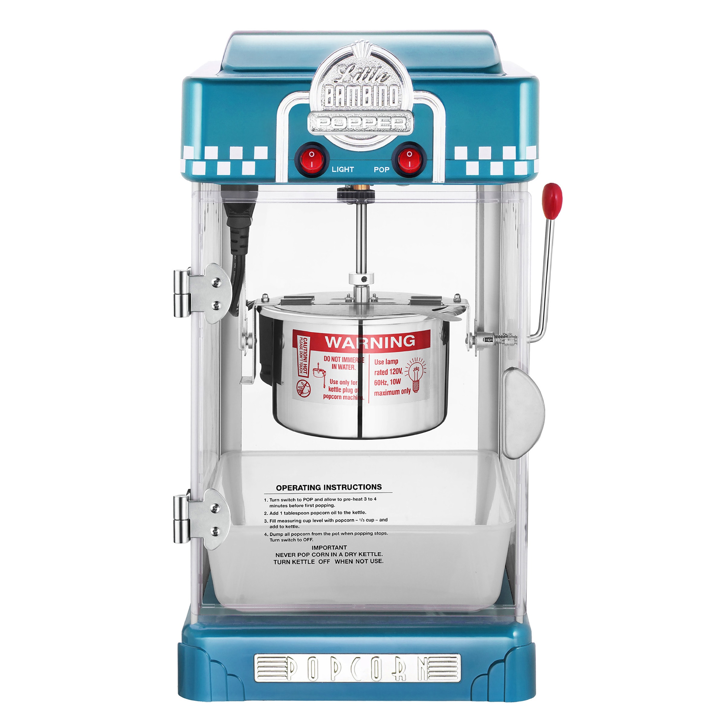 Máquina para hacer palomitas de maíz en la encimera con aceite azul de 16 tazas de Great Northern Popcorn