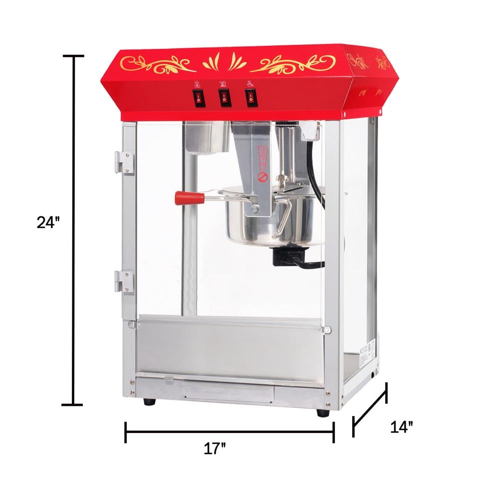 Máquina para hacer palomitas de maíz de acero inoxidable en la encimera con aceite de Great Northern Popcorn