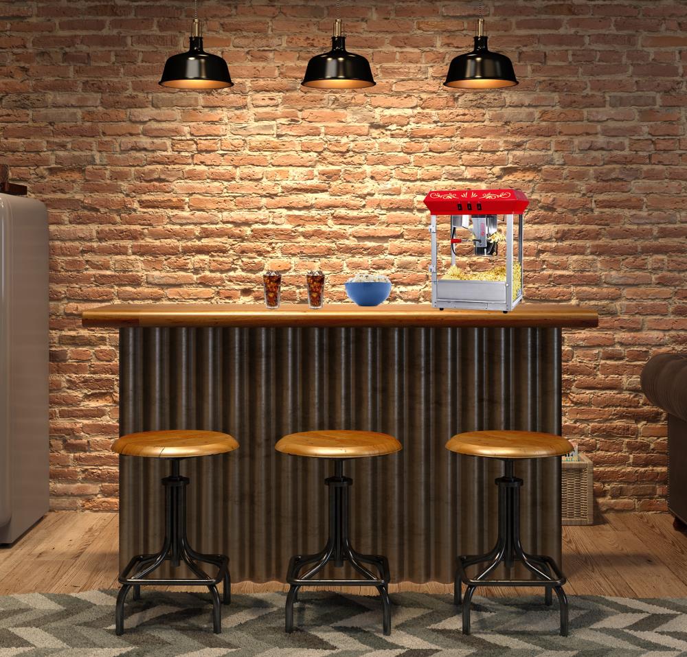 Máquina para hacer palomitas de maíz de acero inoxidable en la encimera con aceite de Great Northern Popcorn