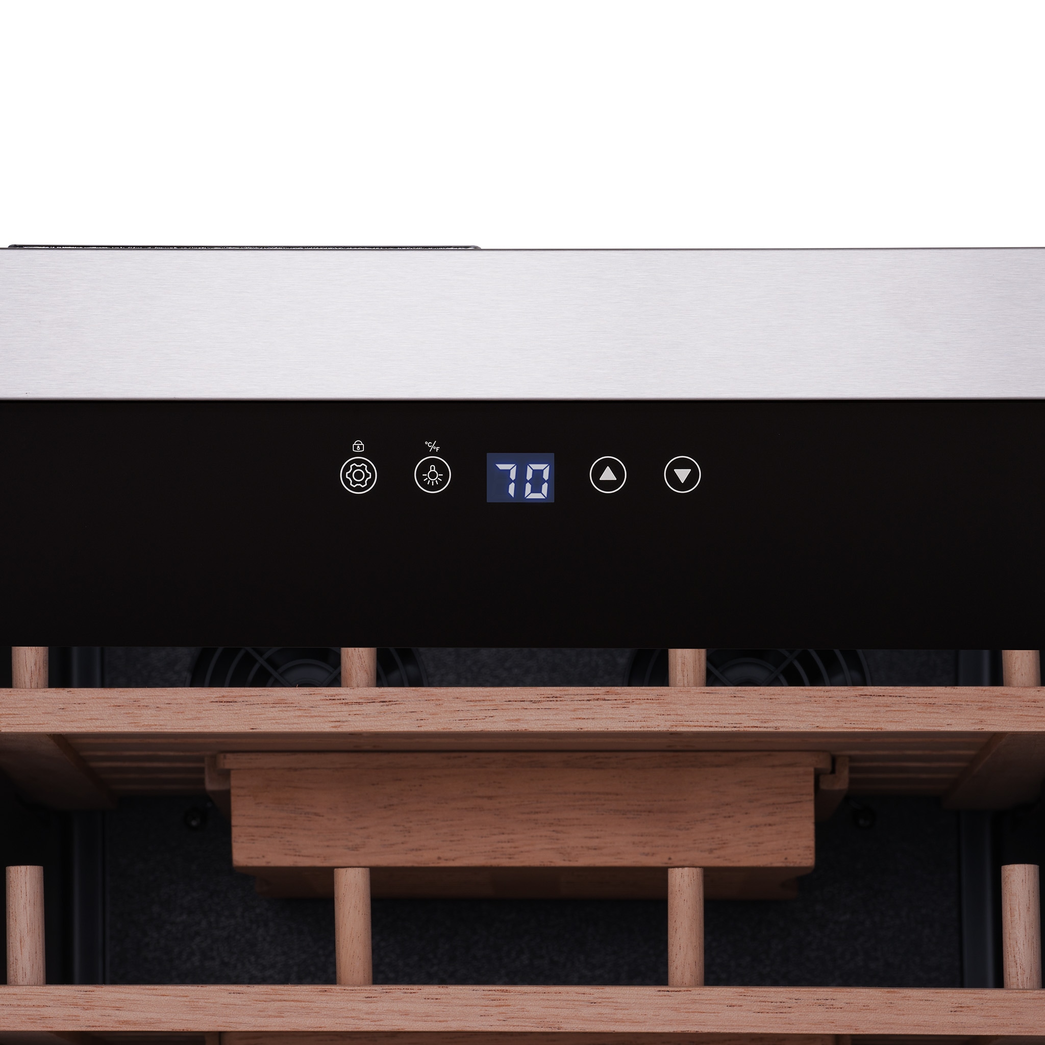Humidor de gabinete independiente de acero inoxidable y negro NewAir de 29.13 pulgadas x 16.93 pulgadas x 17.72 pulgadas (Capacidad para 500 puros) NCH500SSB0