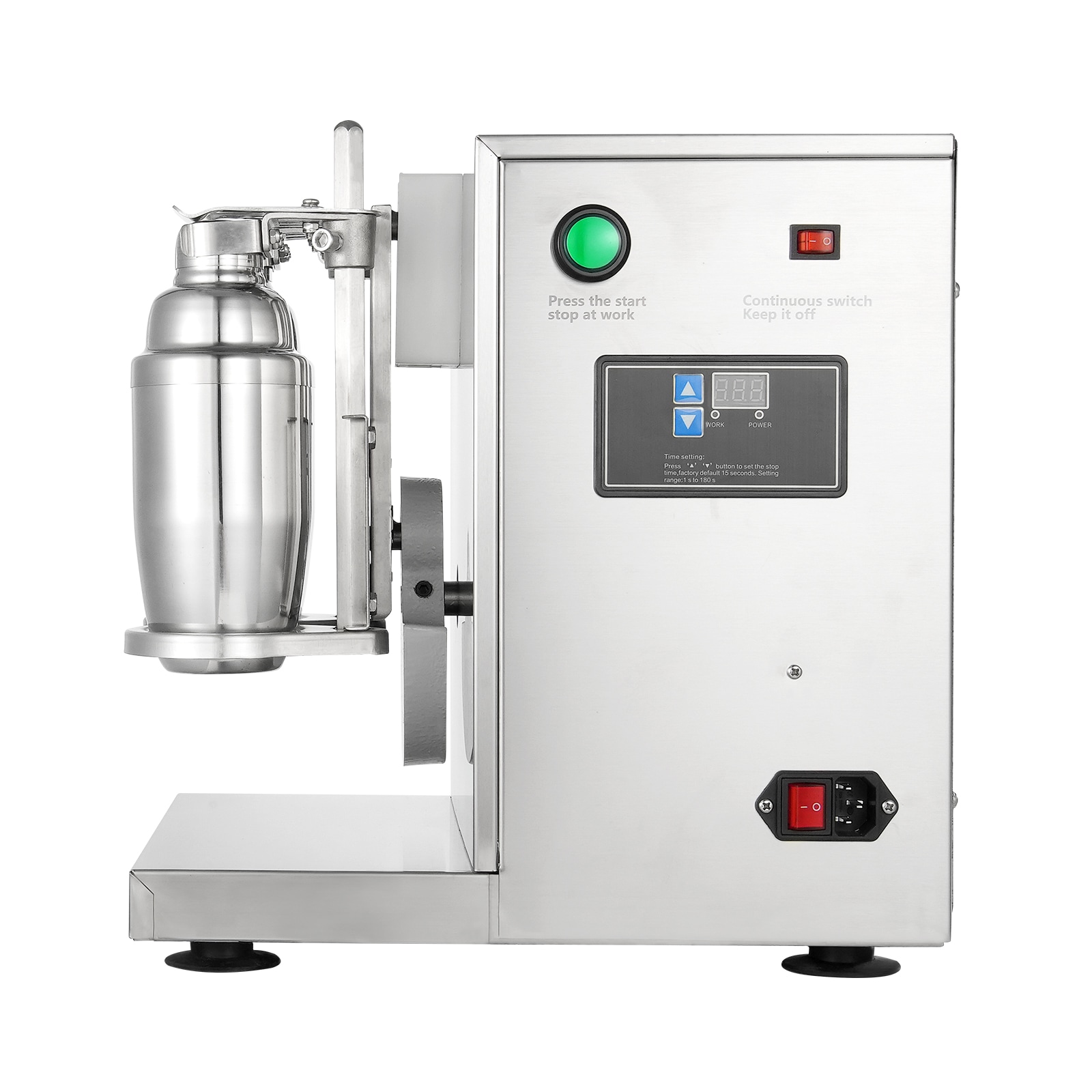 Batidora de té de leche VEVOR con doble taza, carcasa de acero inoxidable y separador de crema enchufable NCYYJ000000000001V1