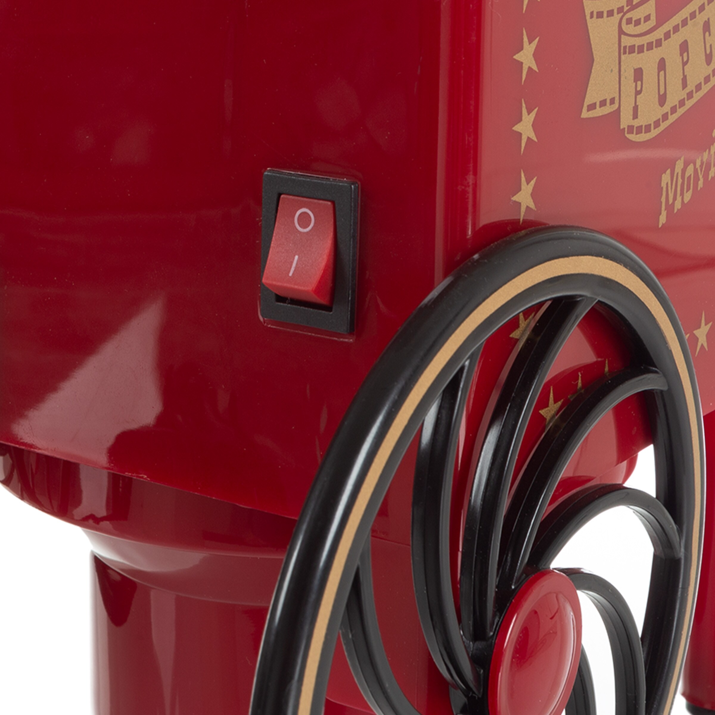 Máquina para hacer palomitas estilo vintage en rojo con capacidad para 6 tazas
