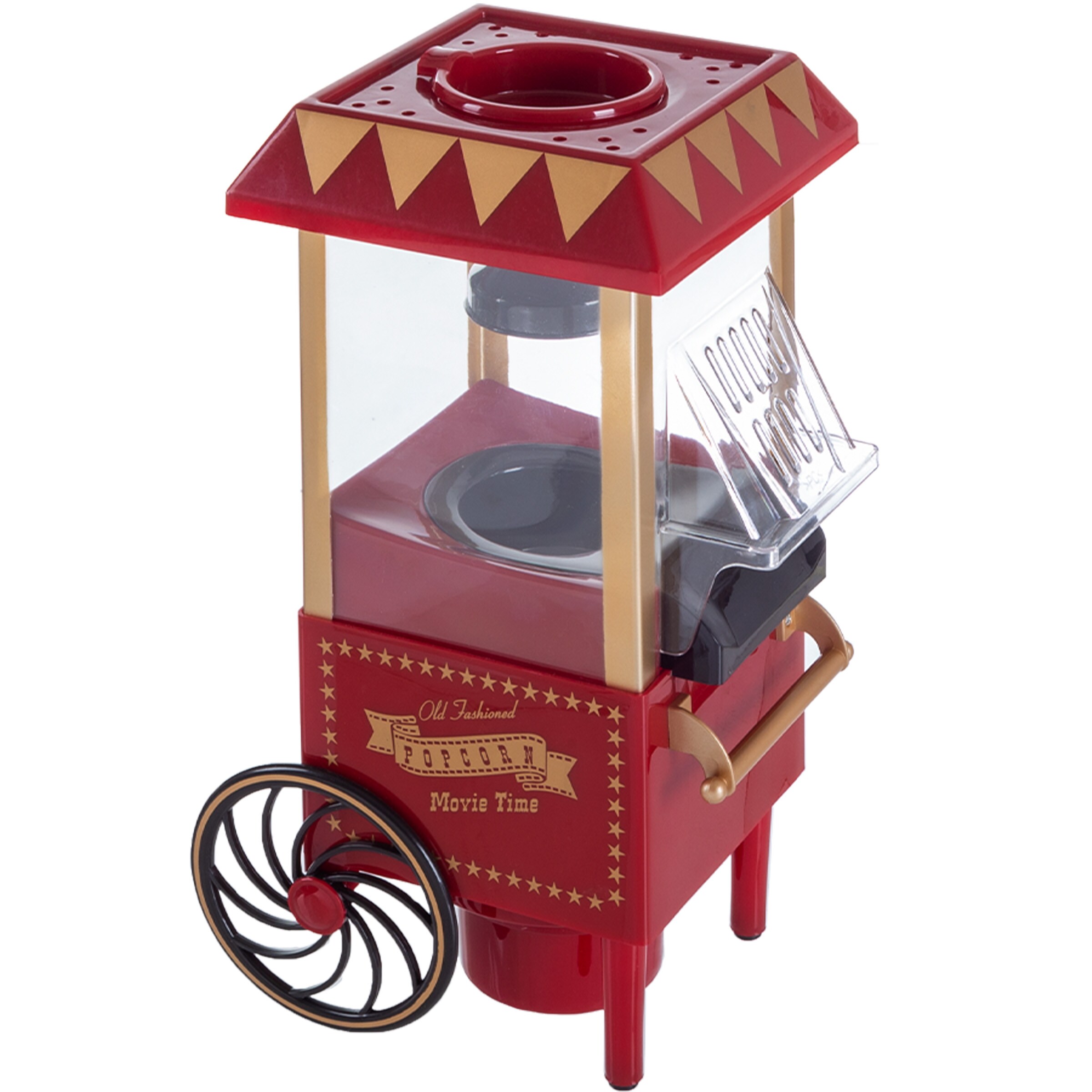 Máquina para hacer palomitas estilo vintage en rojo con capacidad para 6 tazas