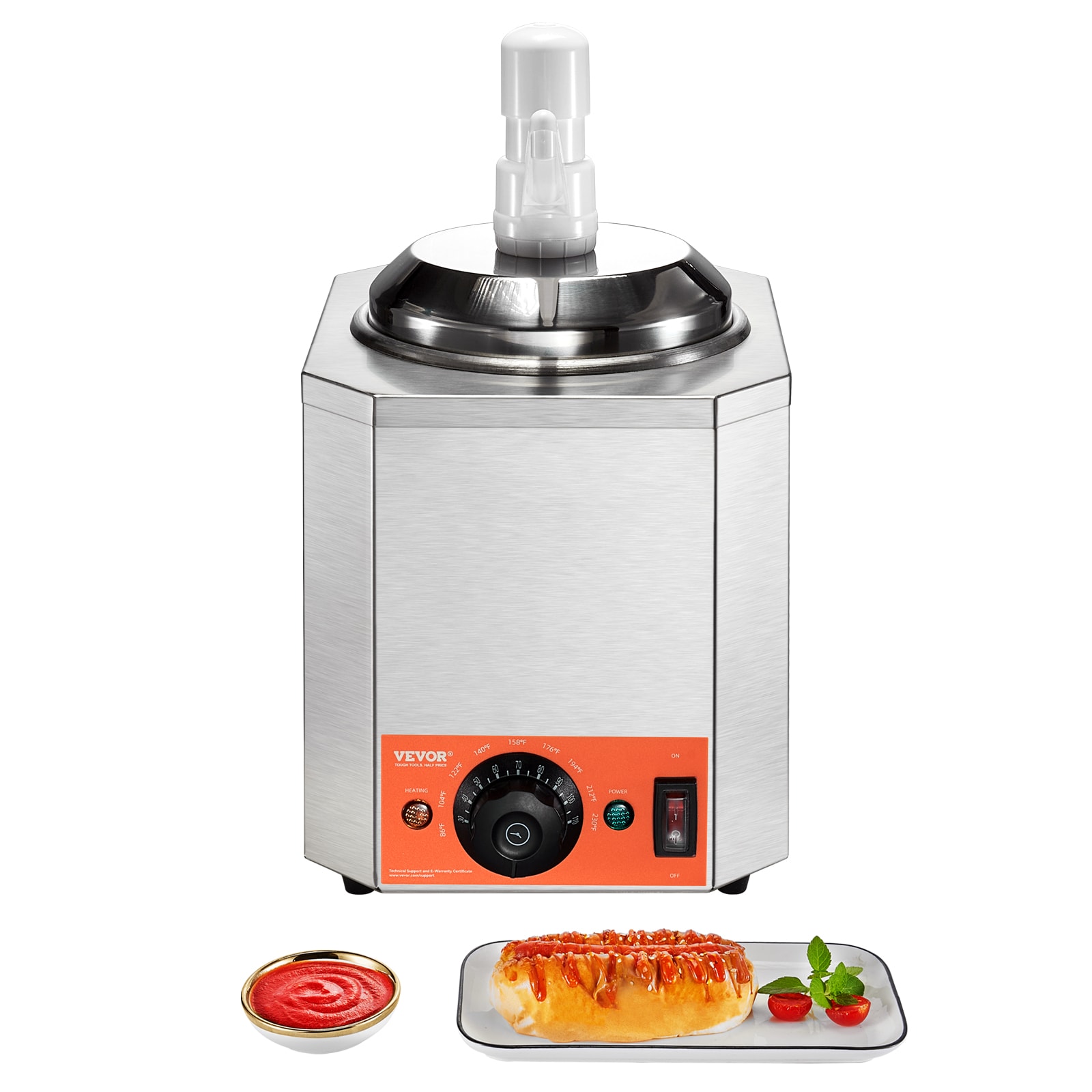 Calentador de Chocolate Caliente de 600 W 2.3 QT Calentador de Queso Derretido enchufable