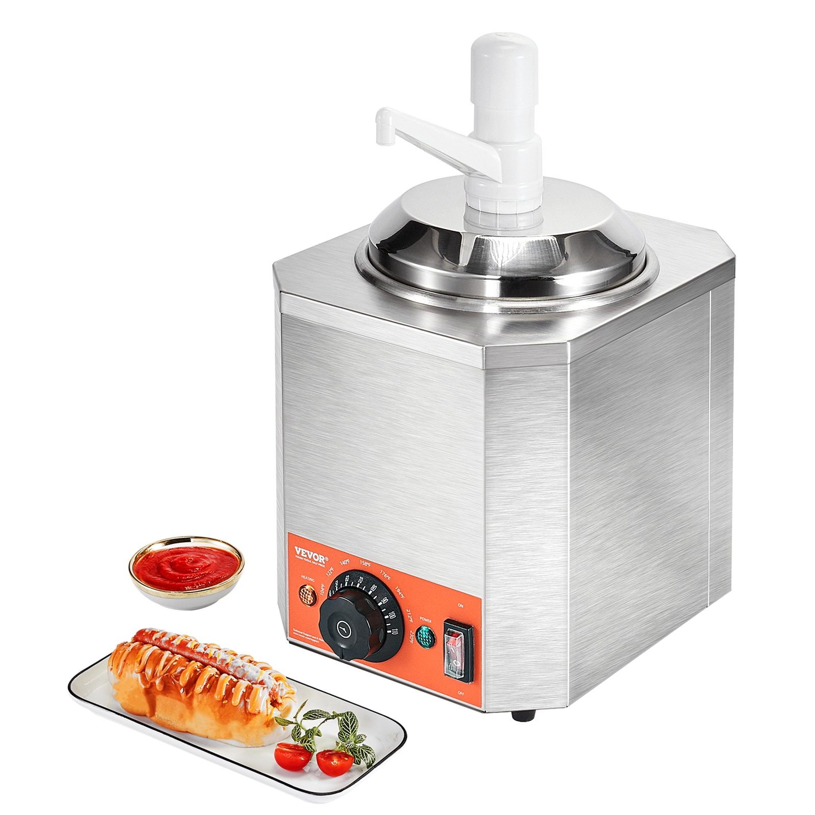 Calentador de Chocolate Caliente de 600 W 2.3 QT Calentador de Queso Derretido enchufable