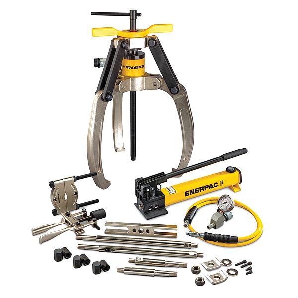 Enerpac LGHMS324H, 24 Ton, 3 Jaw, Hydraulic Lock-Grip Master Puller Set with Hand Pump - LGHMS324H