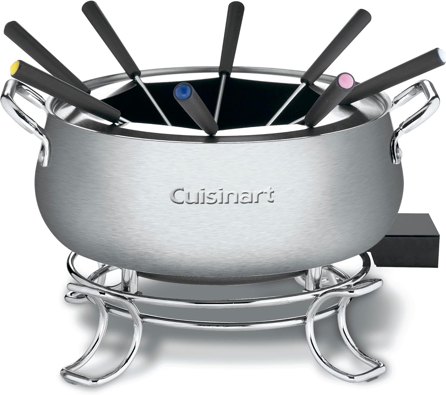 Olla de fondue Cuisinart, 3 cuartos, Para chocolate, queso, caldo, aceite, acero inoxidable CFO-3SSP1