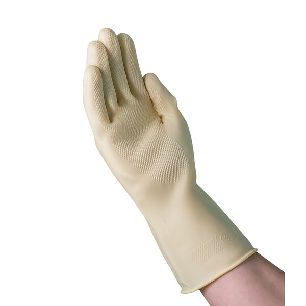 Guantes de seguridad Vguard de látex para manipuladores de alimentos, resistentes a químicos naturales, sin forro, puño enrollado de 13", paquete de 288 - C23A48