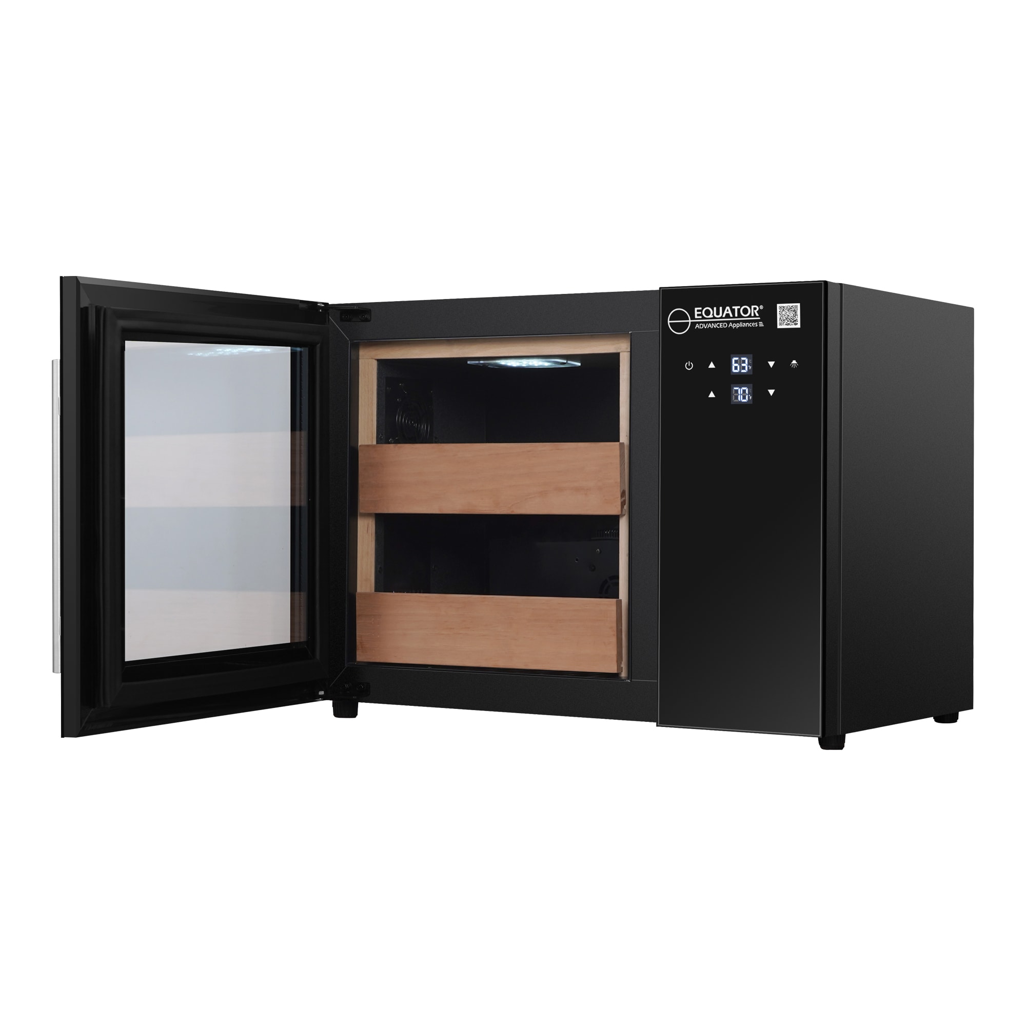 Humidor negro independiente de gabinete avanzado de Equator de 17.3 pulgadas x 25 pulgadas x 15 pulgadas (Almacena 268 Cigarros) CH 140